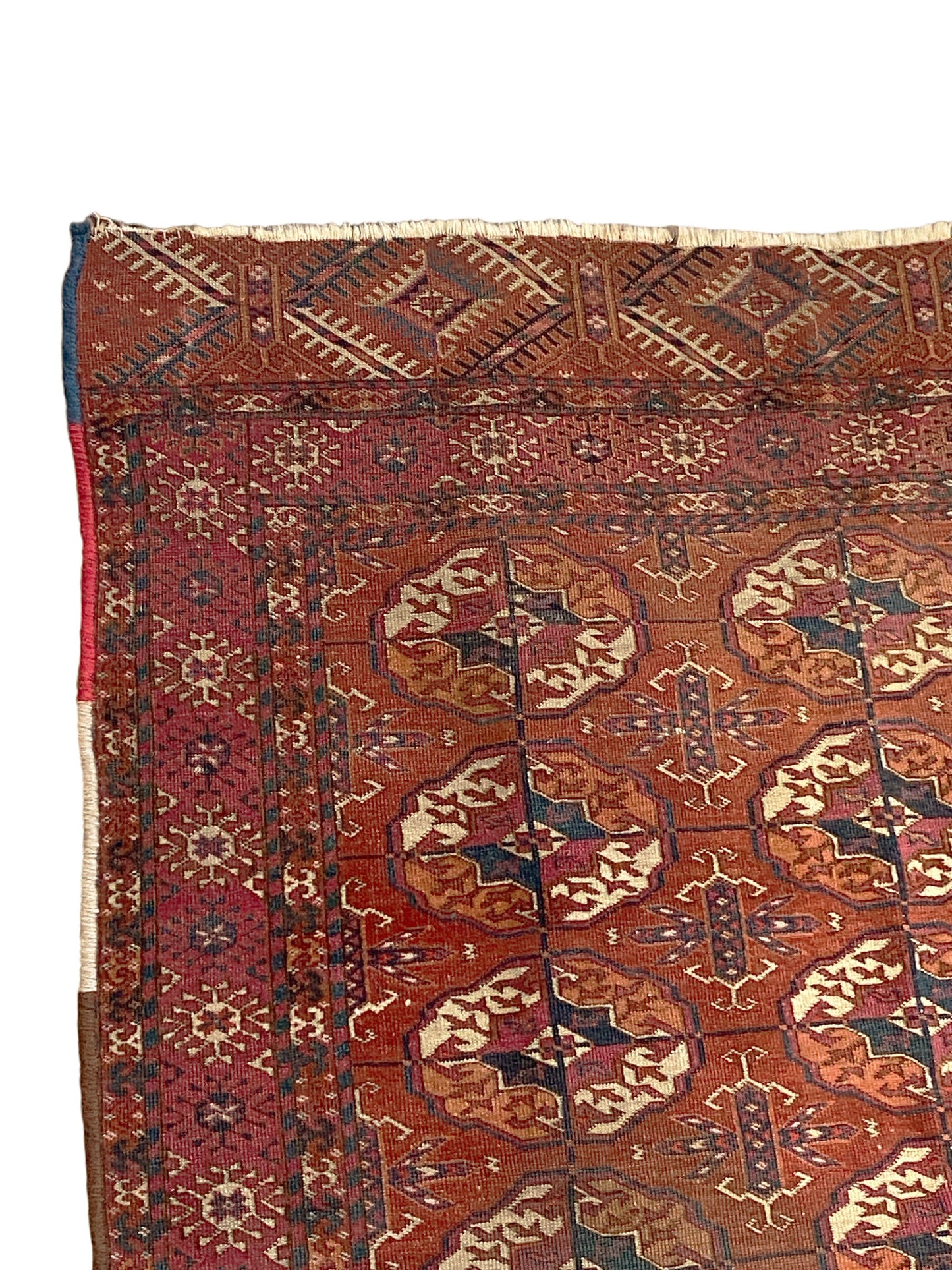 #5893 Antique circa 1900 Fine Tribal Turkmen Tekke Wool Rug 47"