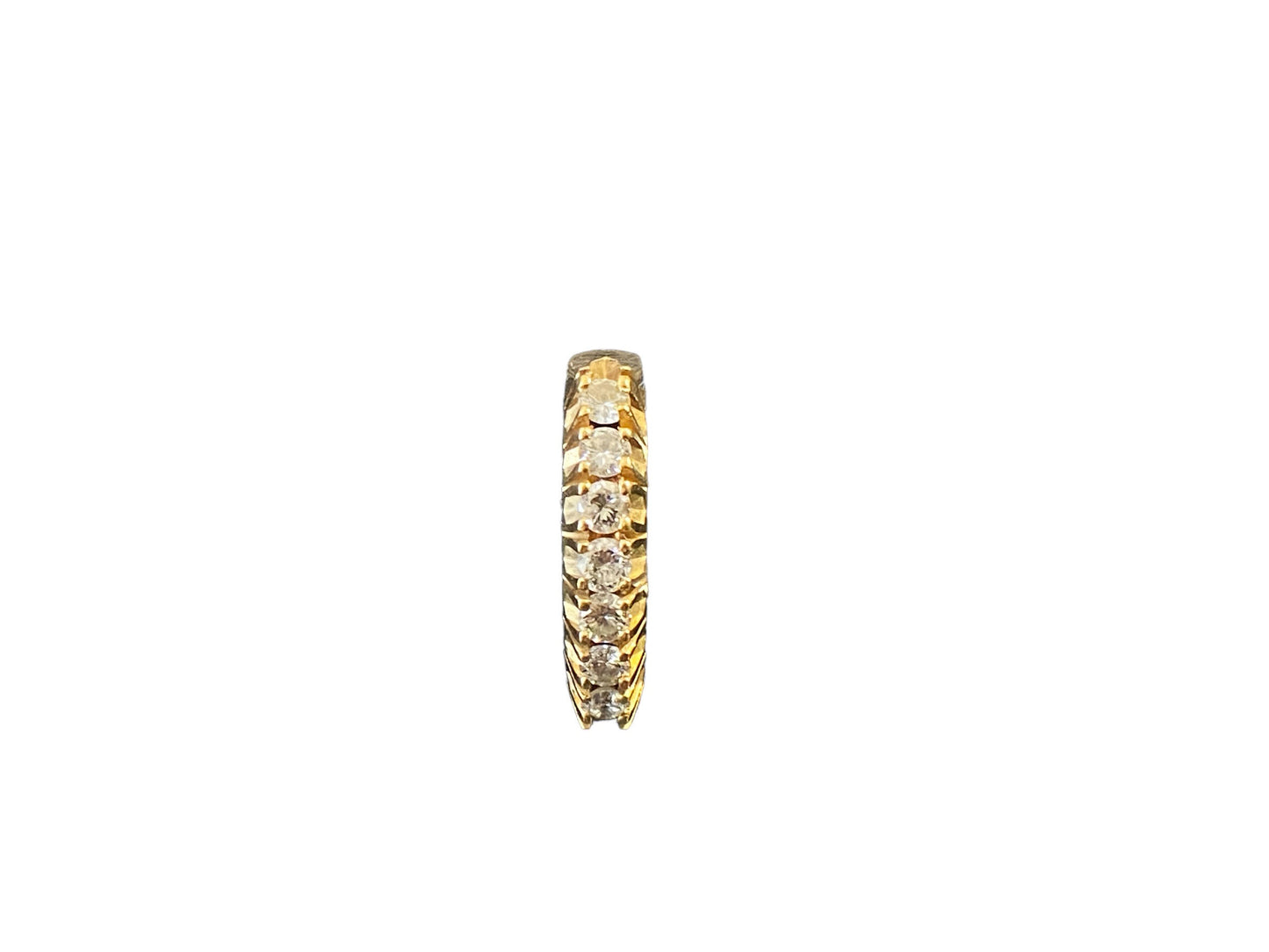 #4876 1950 18K Yellow Gold & Diamond Half Hoop Eternity Band size 5