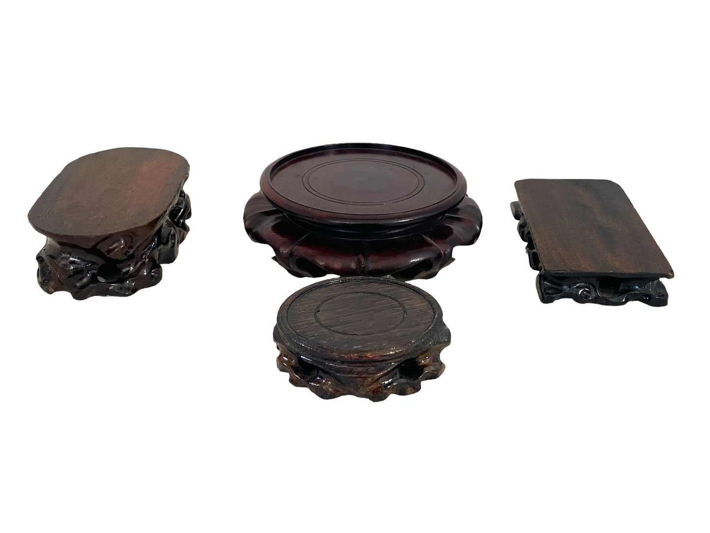 #6138 Chinoiserie Solid Wood Stands set of 4 Different Size