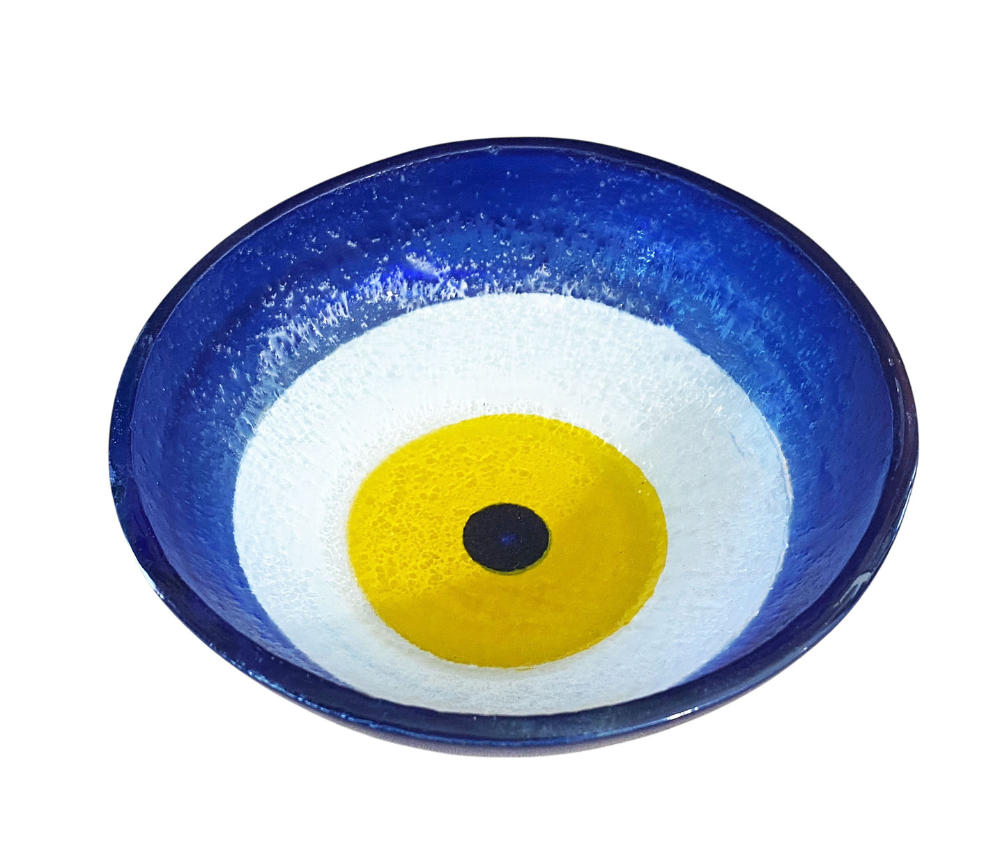 #3782 Middle Eastern Cobalt Blue Glass Bowl with Eye 4.75" D