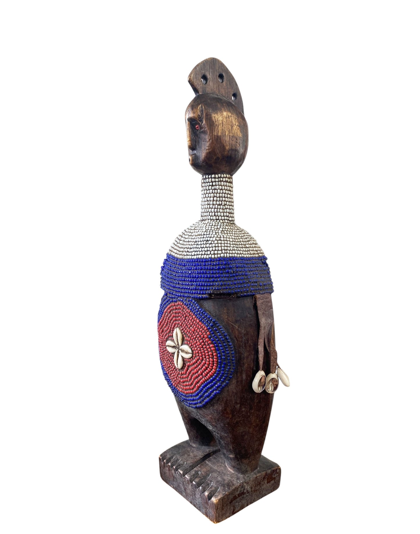 #731 Vintage African Namji Fertility Beaded Doll 20" H