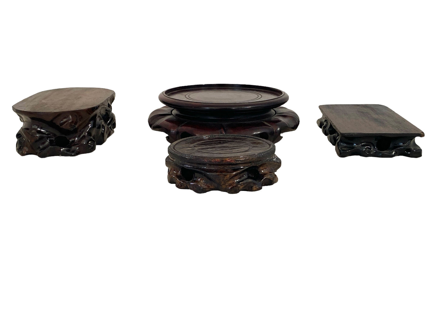 #6138 Chinoiserie Solid Wood Stands set of 4 Different Size