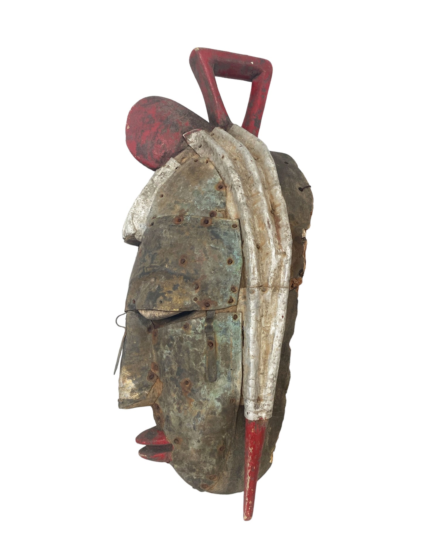 #6182 Old Ivory Coast Kolangoo Tribe Mask 17" H