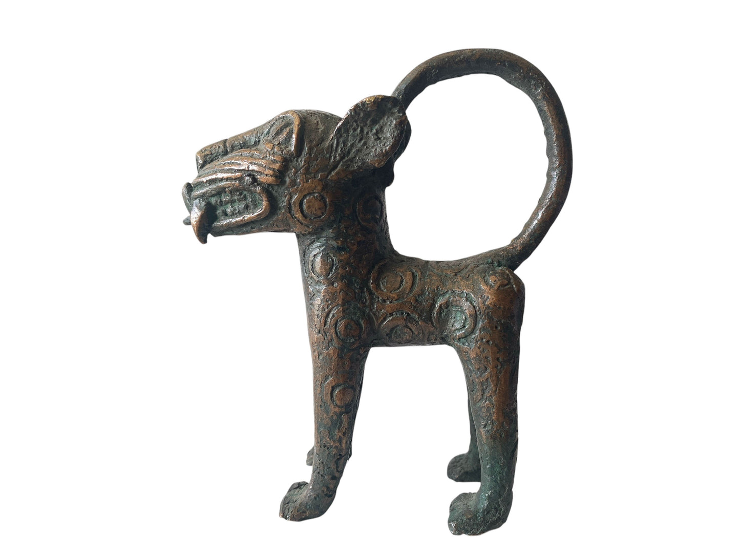 #3313 VTg Benin  Leopard Bronze Nigeria African 5.25" H