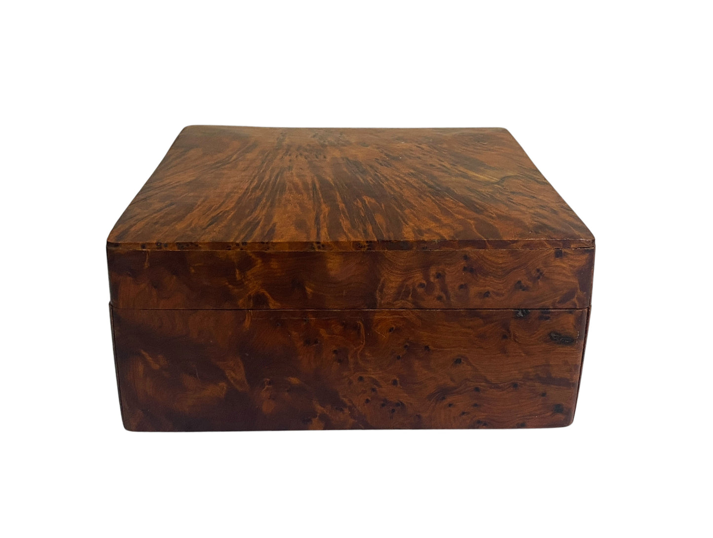 #4805 RARE Vintage Hand Made Thuya Tree Burl Scented Jewelry Wooden Box