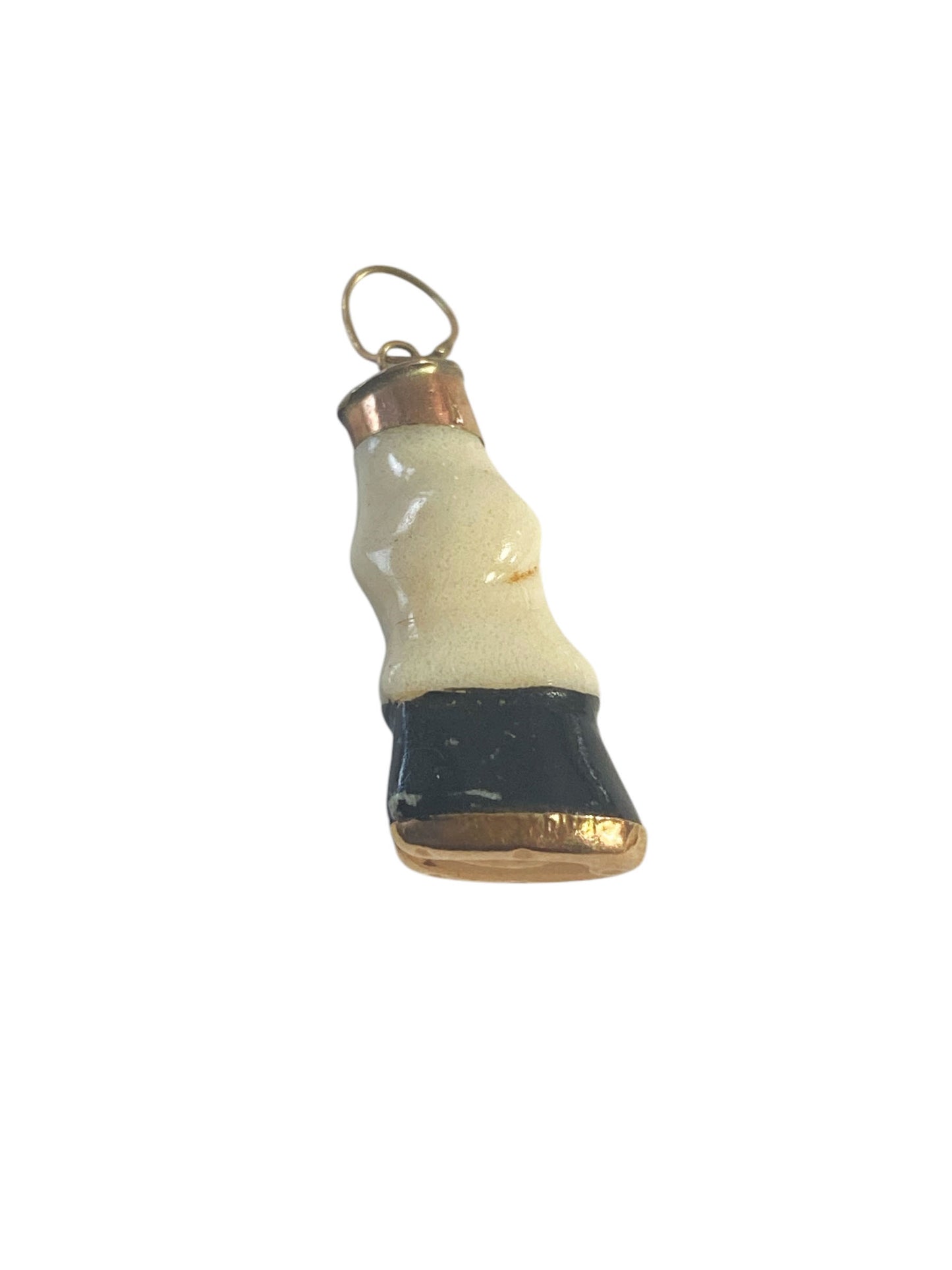 #6391 Vintage Bakelite and 14K gold Horse Hoof Charm pendant