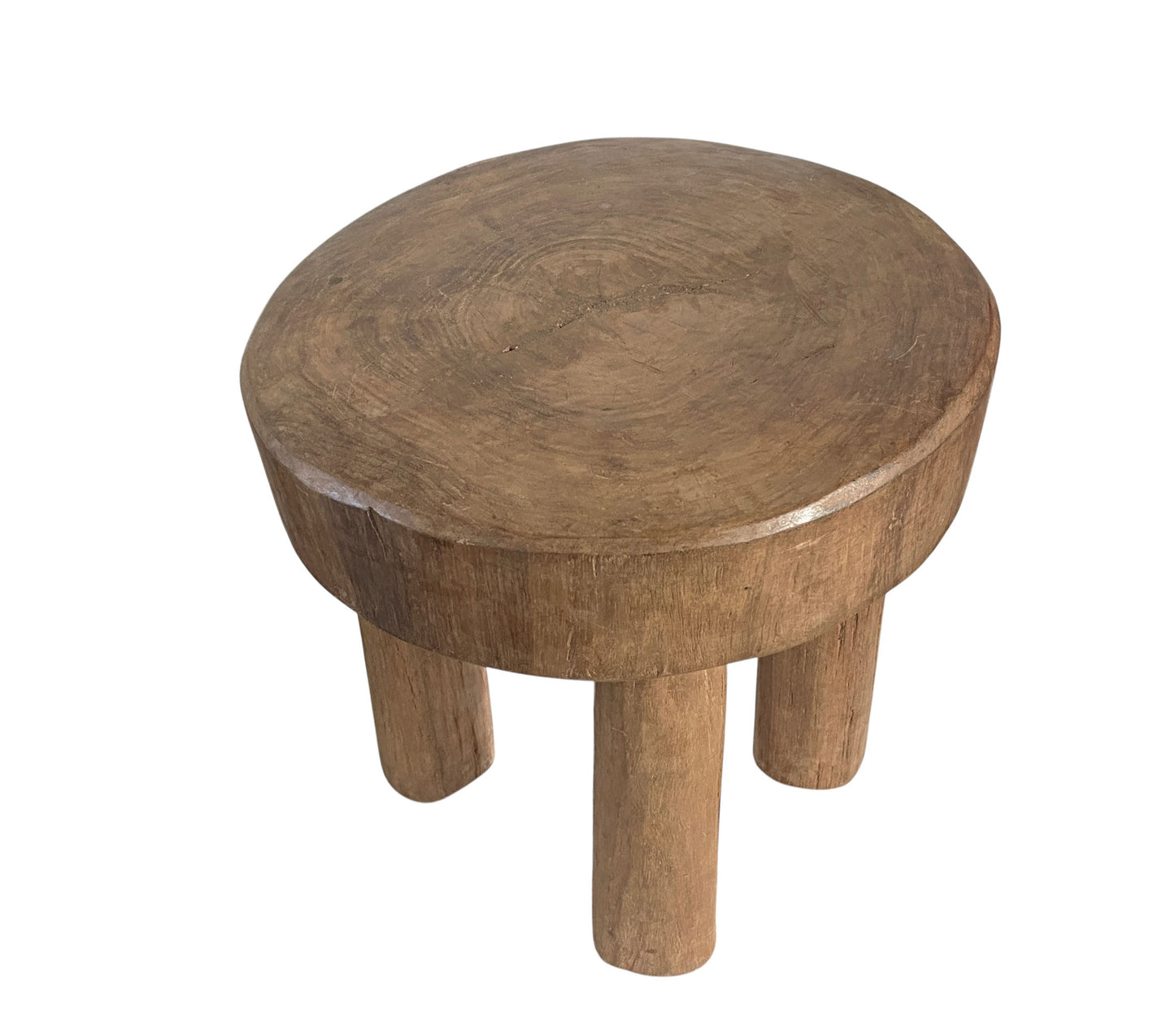 #7282 African Vintage Carved Wood Milk Stool Hehe Gogo People Tanzania 12" H