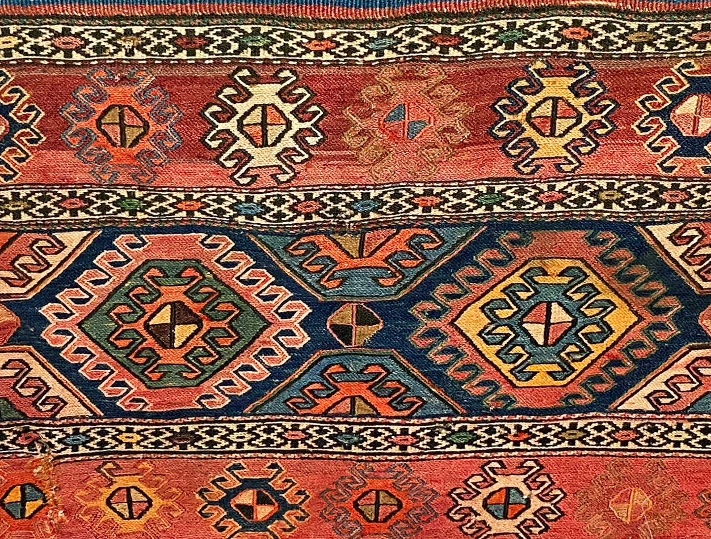 #5962 Antique and Rare Tribal Caucasian Kuba Kilim 5'42" by 3'42"