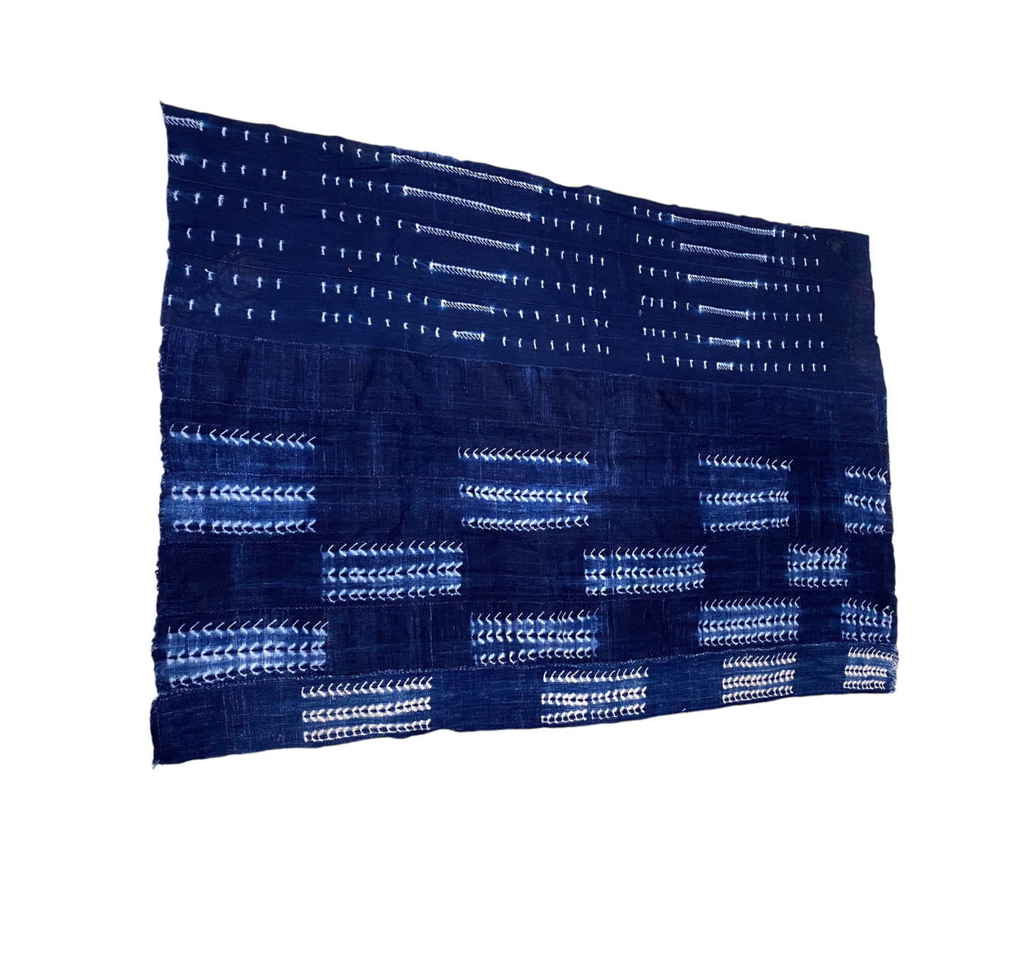 # 7315 Vintage Indigo& White Cloth - Mossi Tribe Burkina Faso 36" by 55"