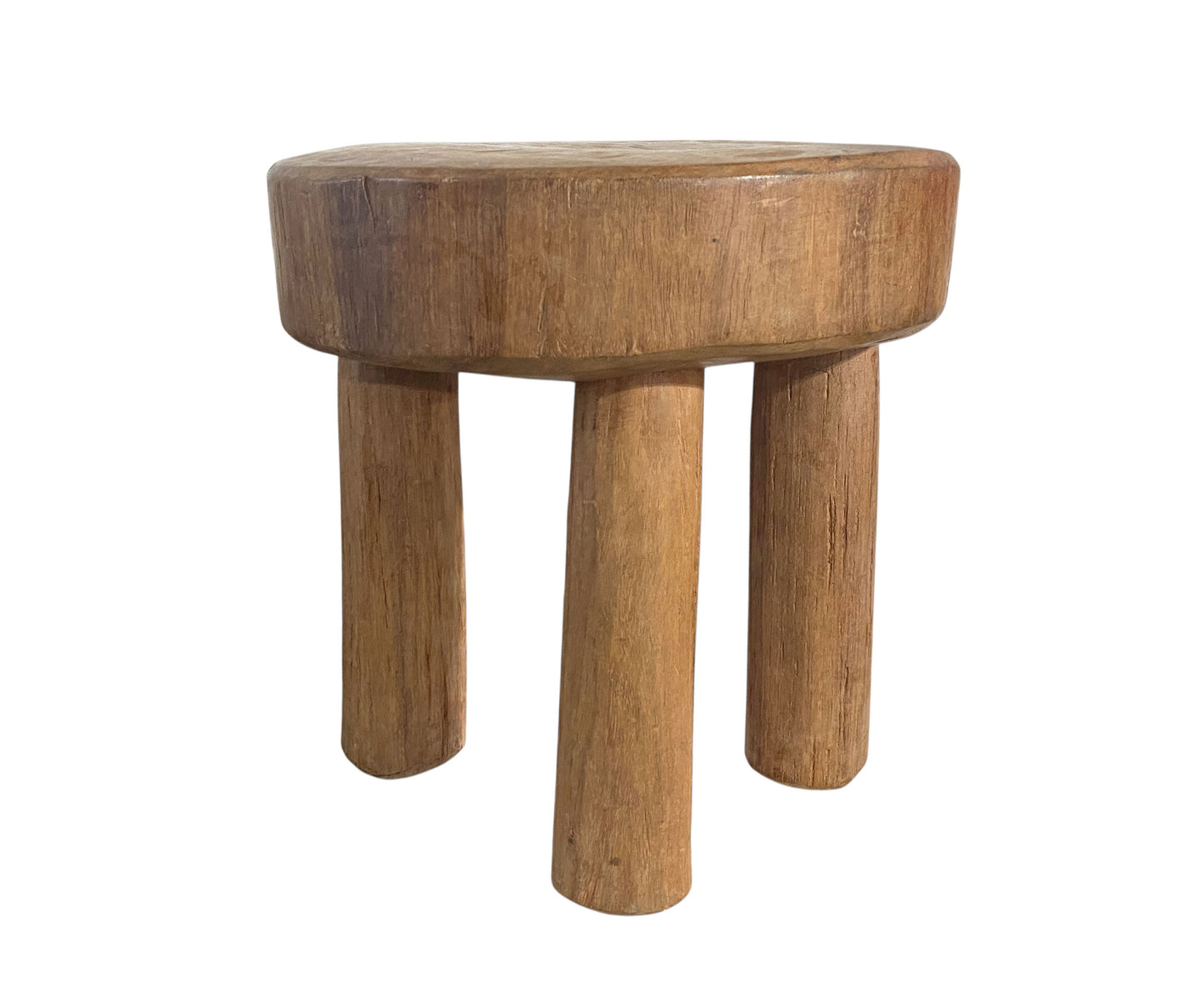 #7282 African Vintage Carved Wood Milk Stool Hehe Gogo People Tanzania 12" H