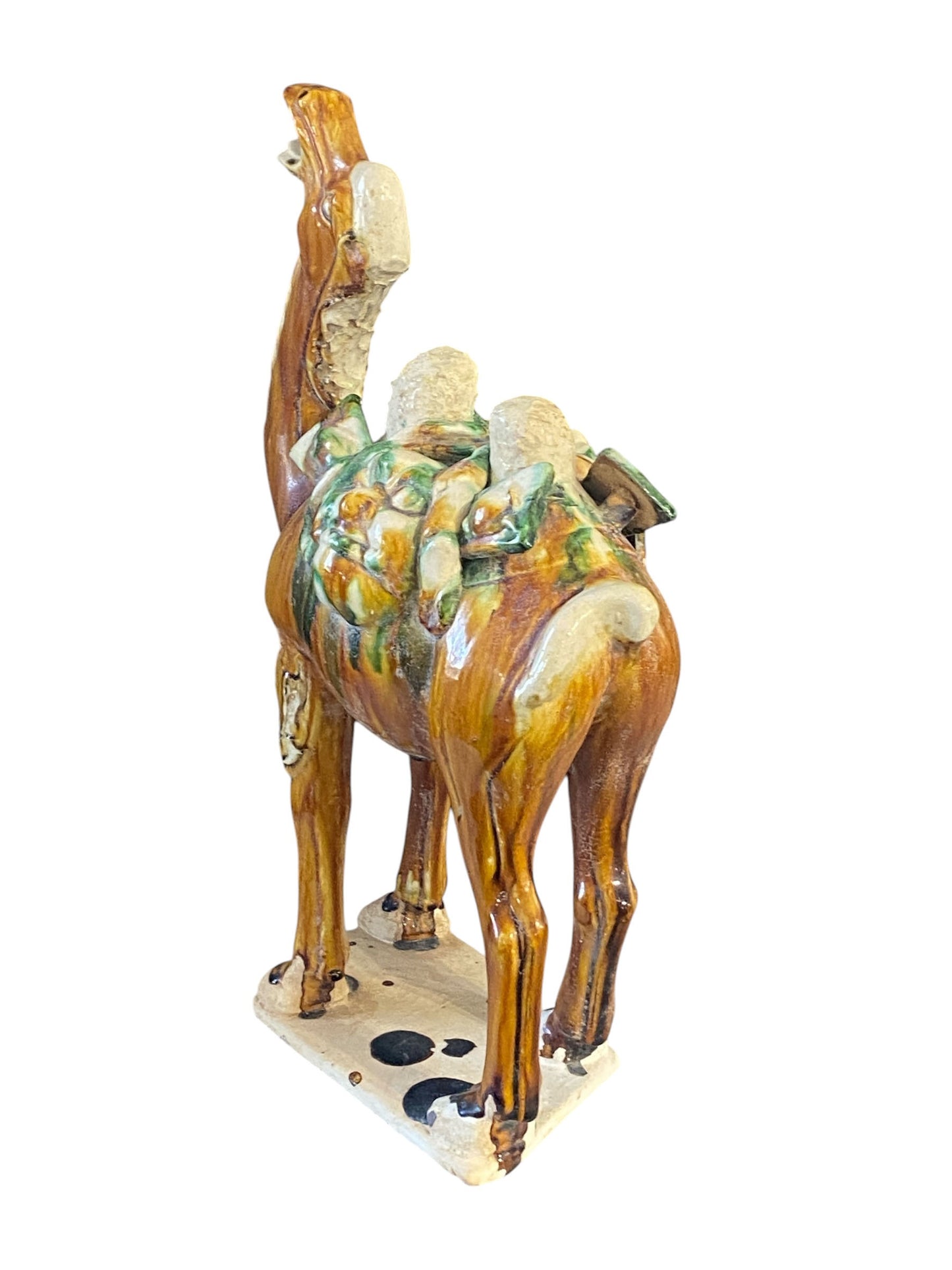 #2389  Chinese Tang-Style Sancai Terra cotta Camel 18" H
