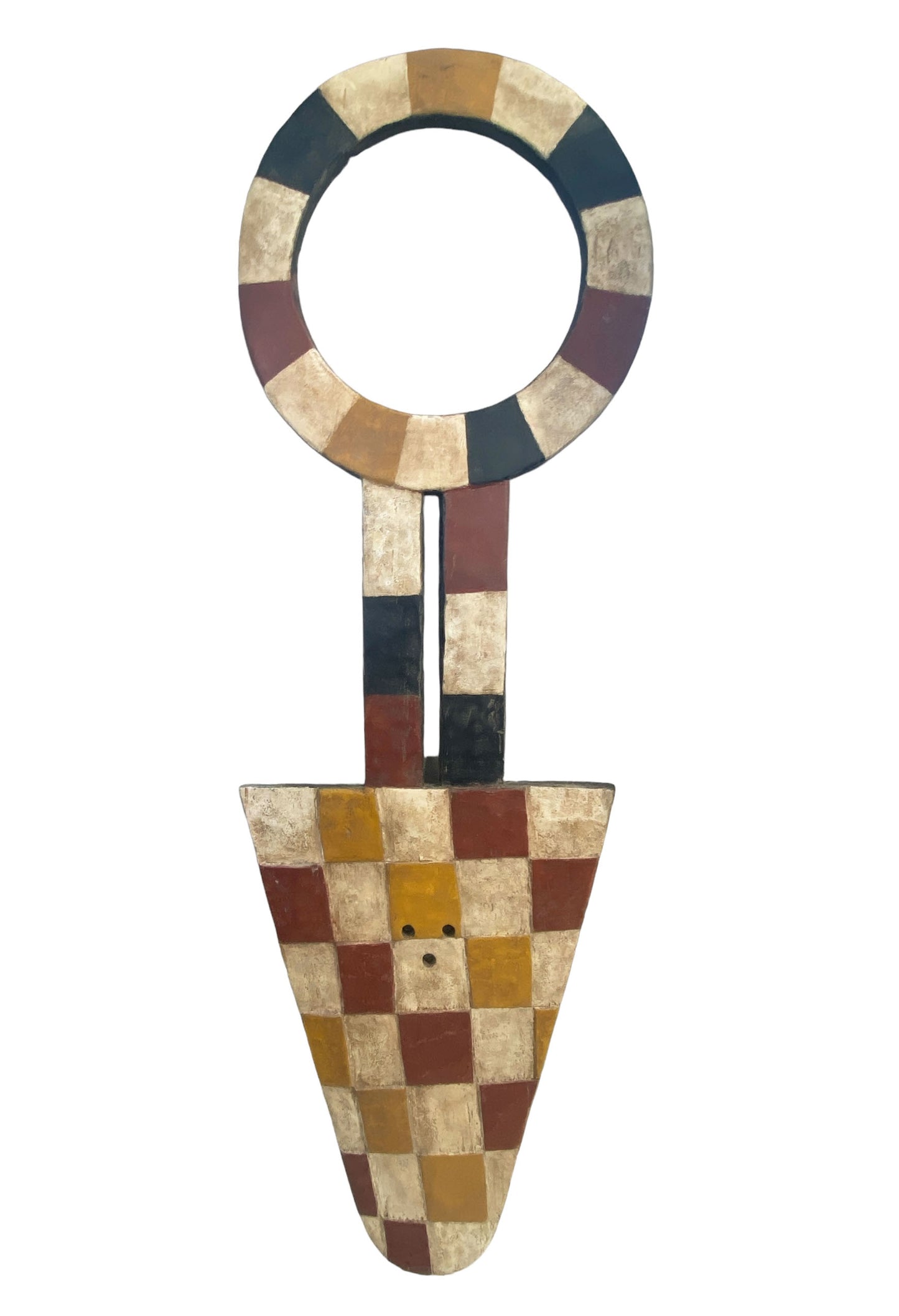 #5986 Huge African Plank Nafana Bedu Female Mask Ivory Coast 71" H