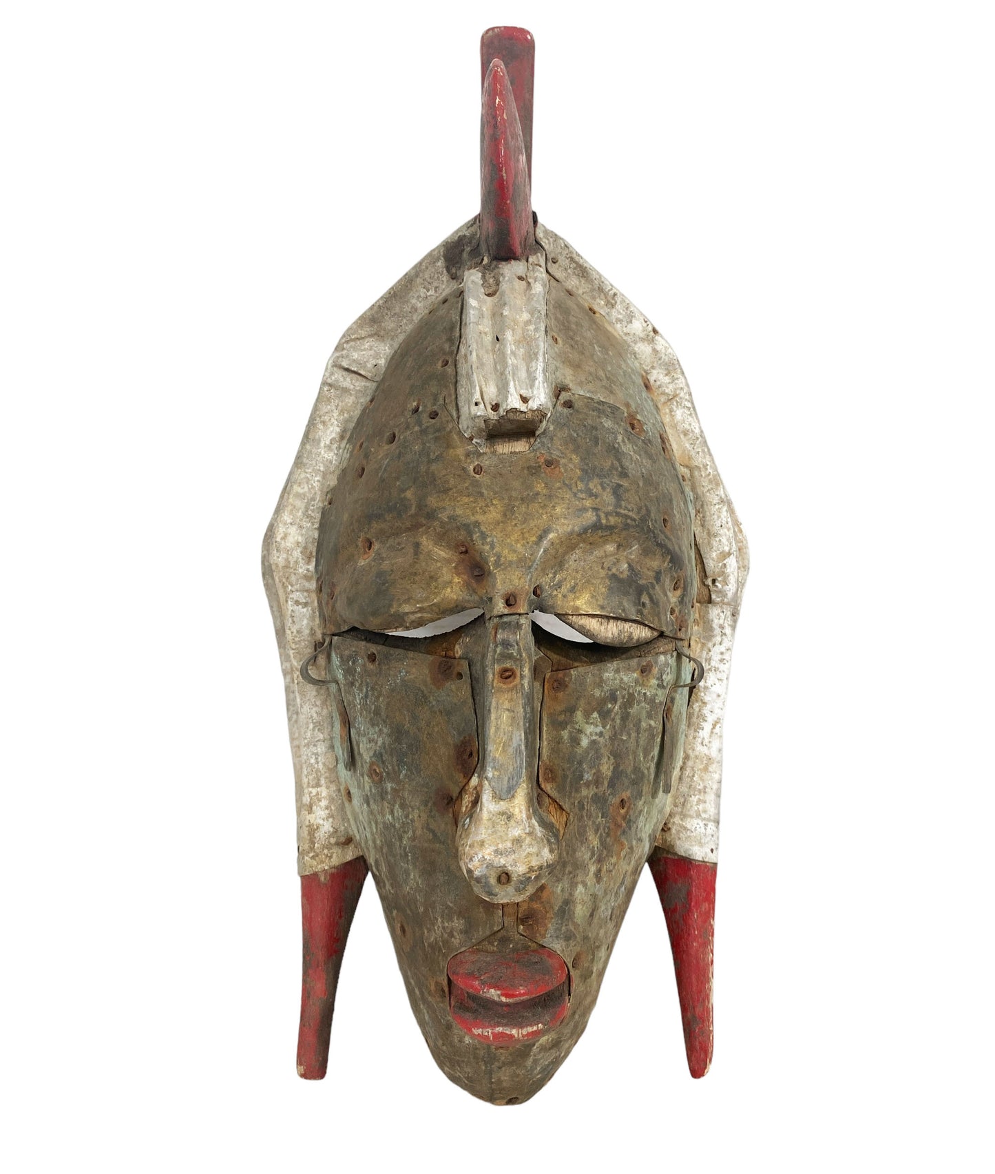 #6182 Old Ivory Coast Kolangoo Tribe Mask 17" H