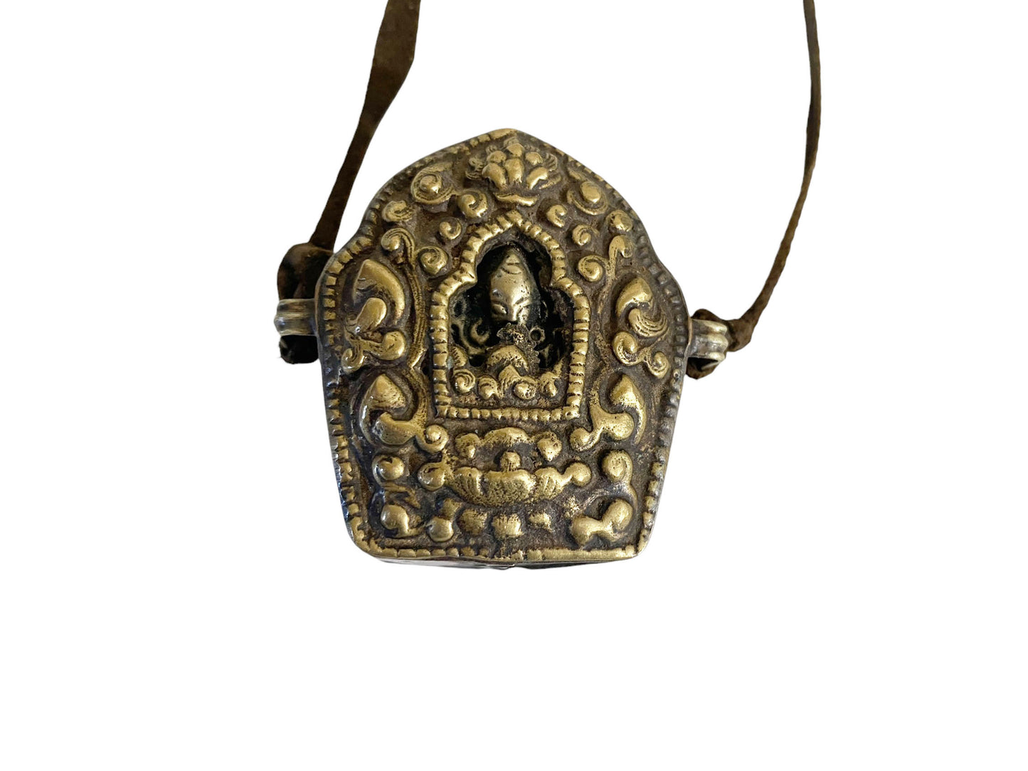 #6250 Nepalese Bronze Buddhist Deity Gau Box pendant/Wall Hanger.