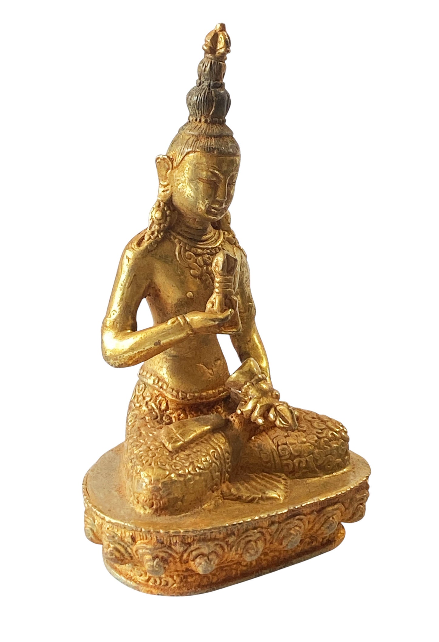 #4064 Gilt Bronze Meditating Serenity Calming Buddha