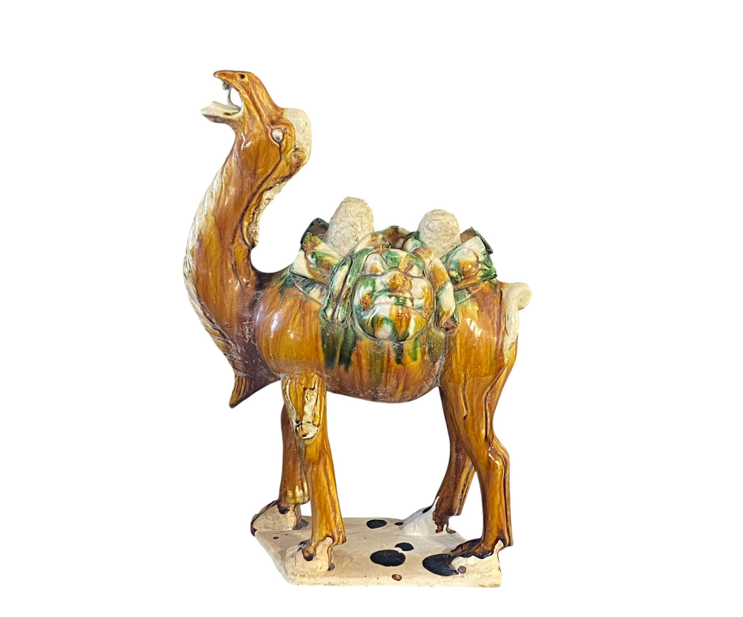 #2389  Chinese Tang-Style Sancai Terra cotta Camel 18" H