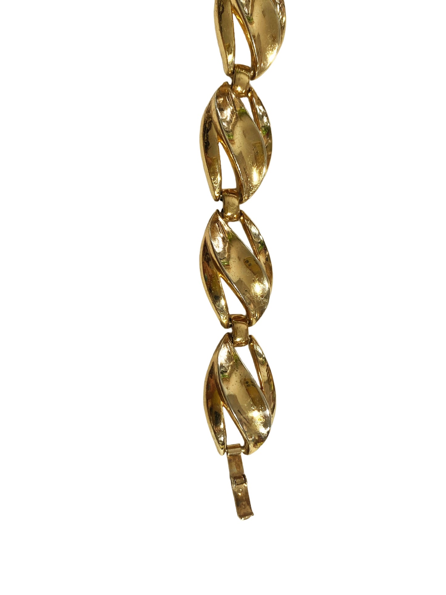 #5897  Vintage Chunky  Trifari  Pat. Pend Golden Bracelet