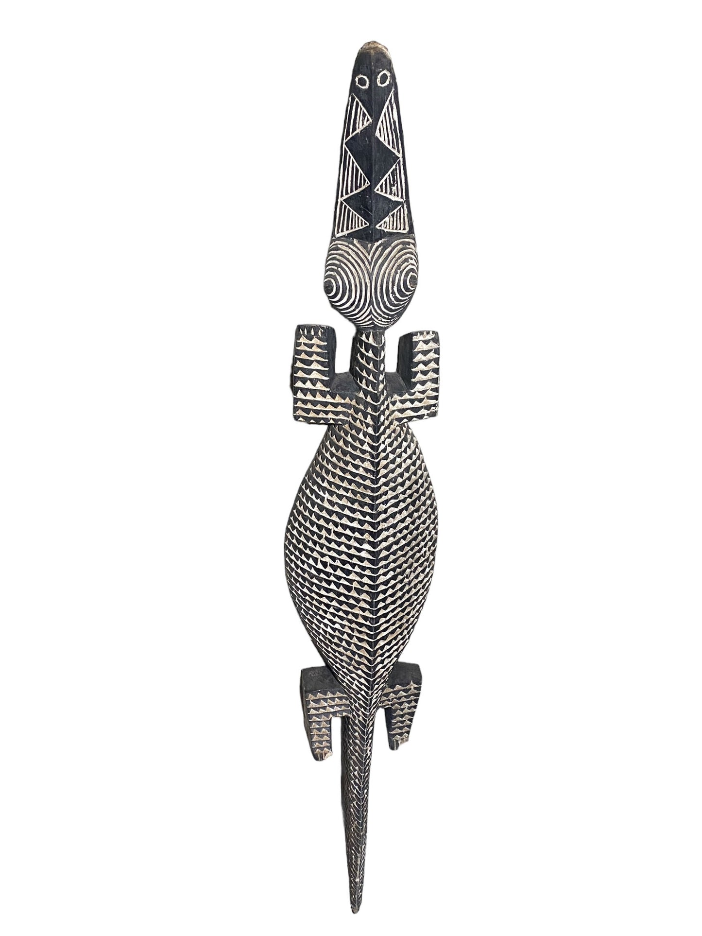 #7128 African Life size Crocodile Nuna Bobo Burkina Faso 78"
