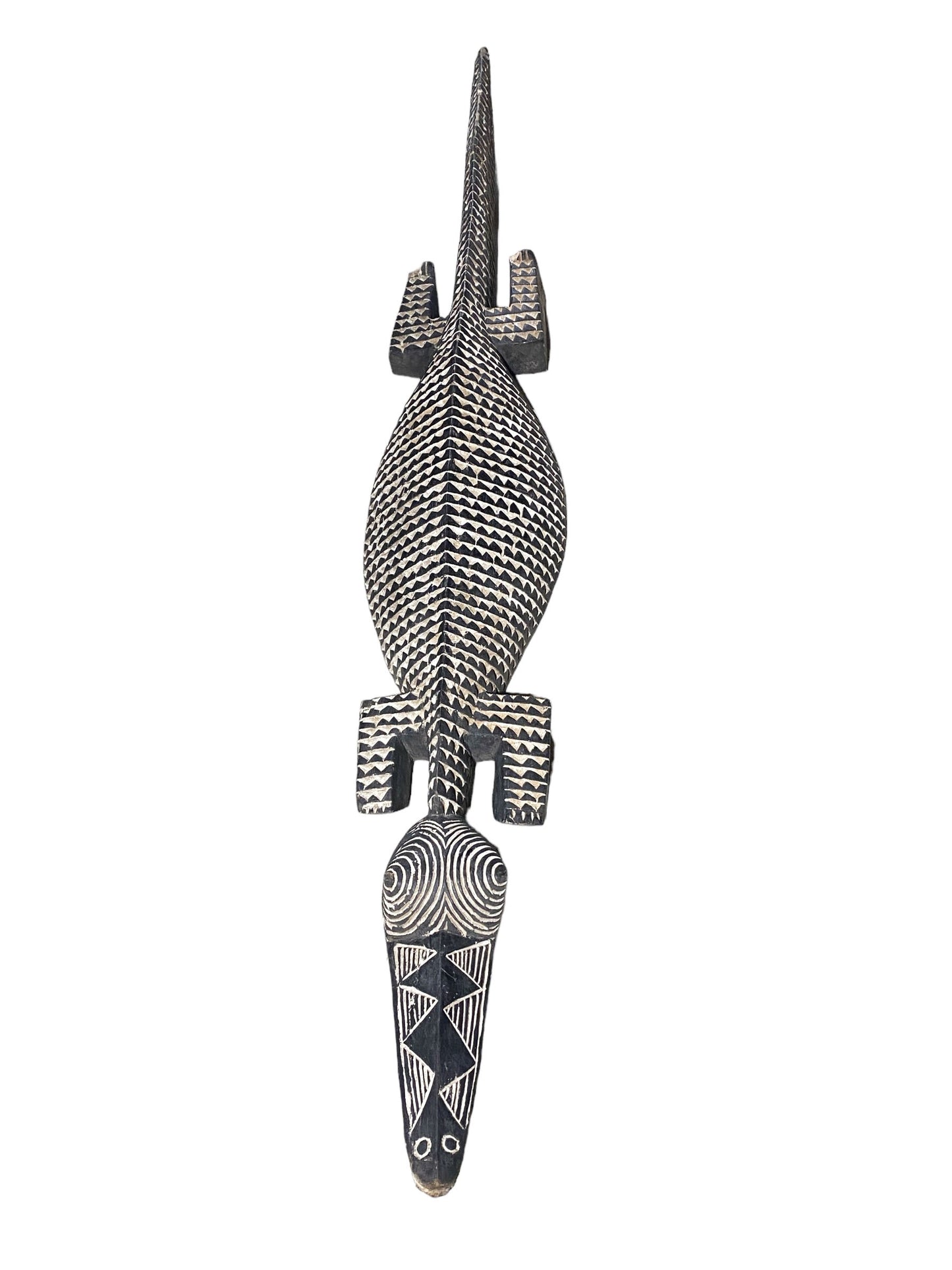 #7128 African Life size Crocodile Nuna Bobo Burkina Faso 78"