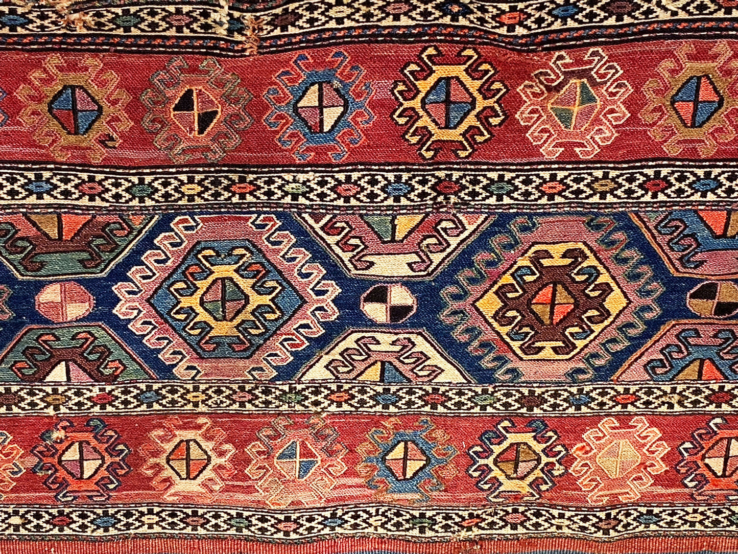 #5962 Antique and Rare Tribal Caucasian Kuba Kilim 5'42" by 3'42"
