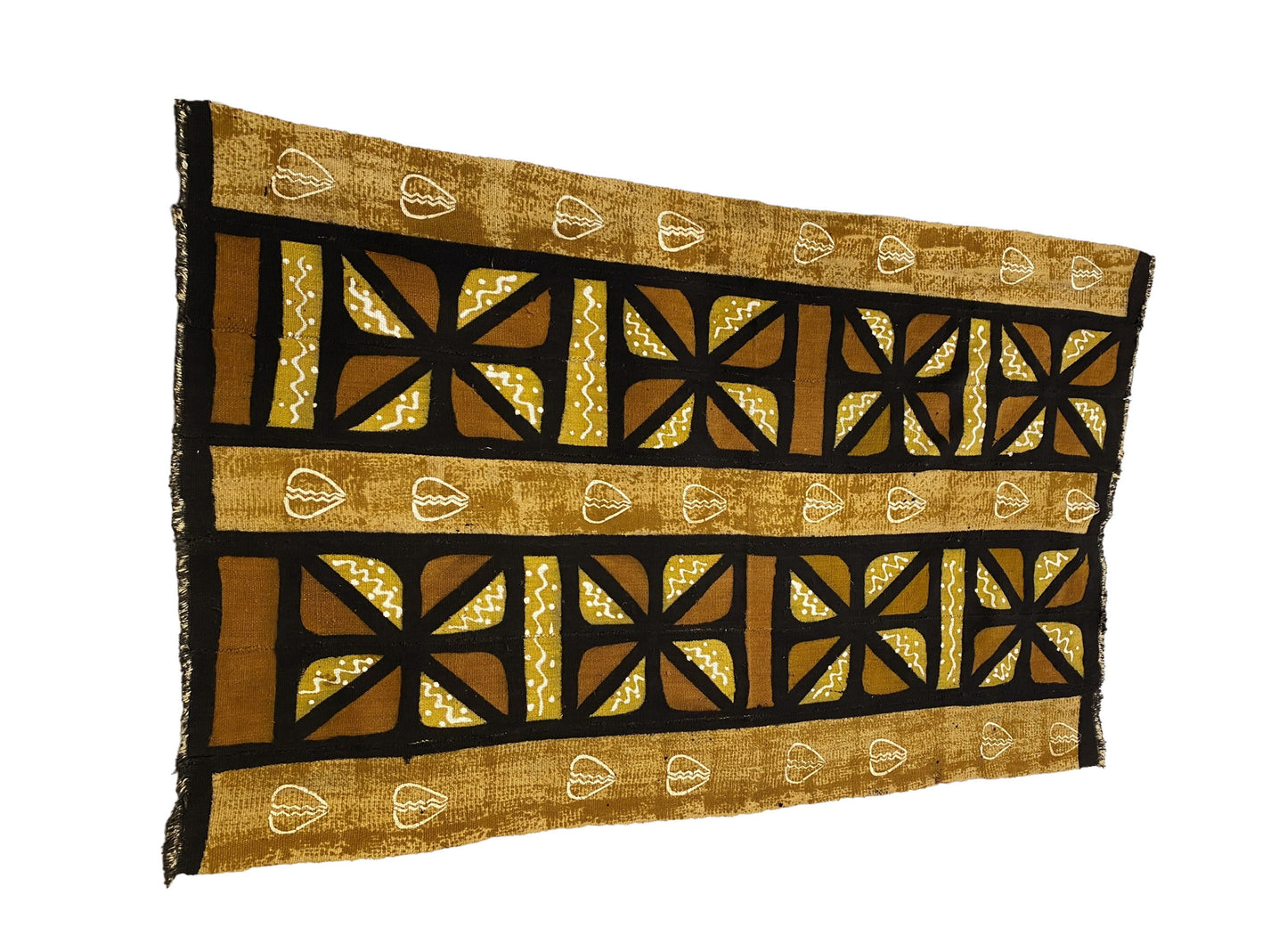 #6060 African Bogolan Mud Cloth Textile 61" H by 38" W