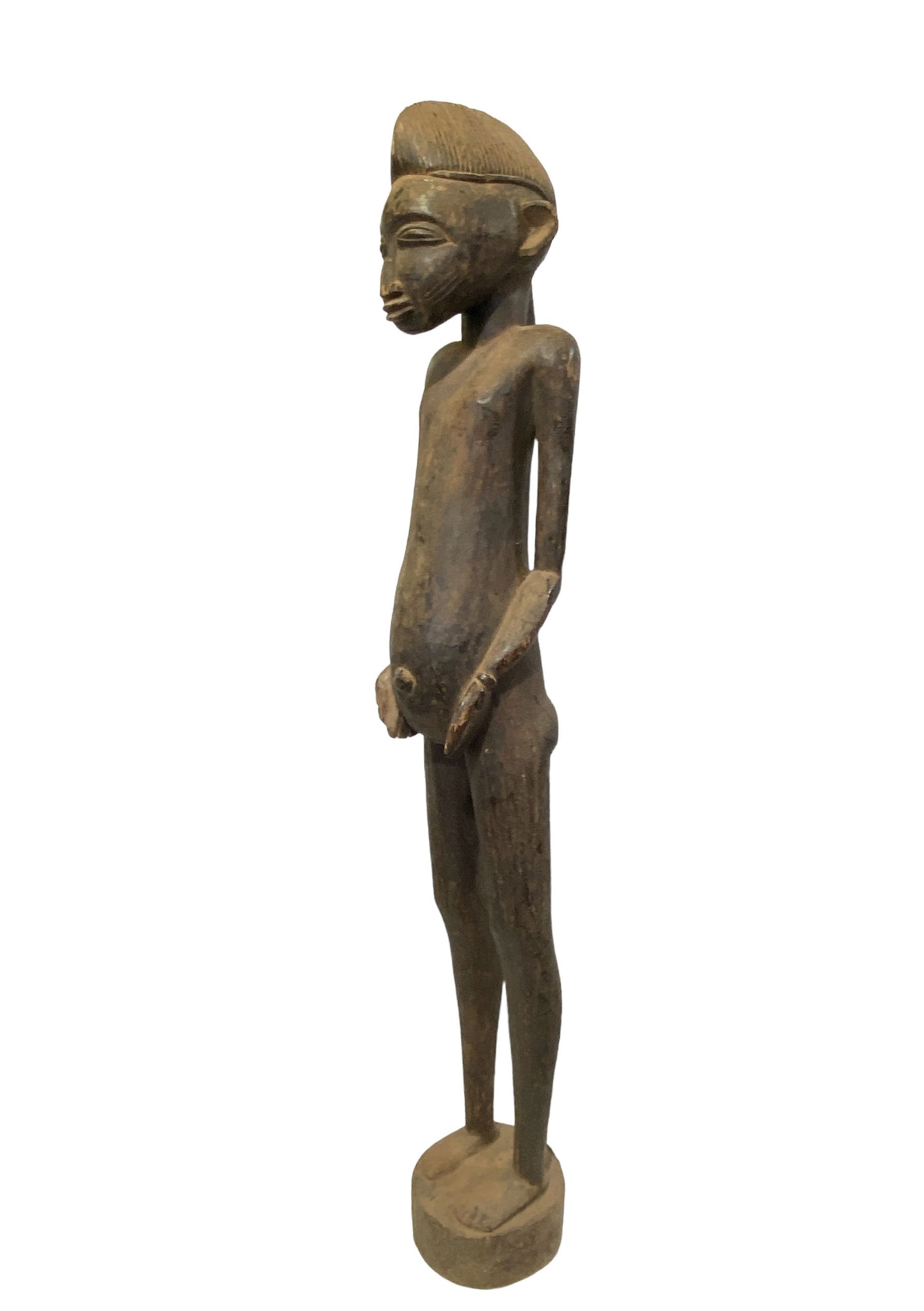 #7233 LG African Tribal Art Senufo Tyepka Standing maternity figure 58" H Côte d'Ivoire
