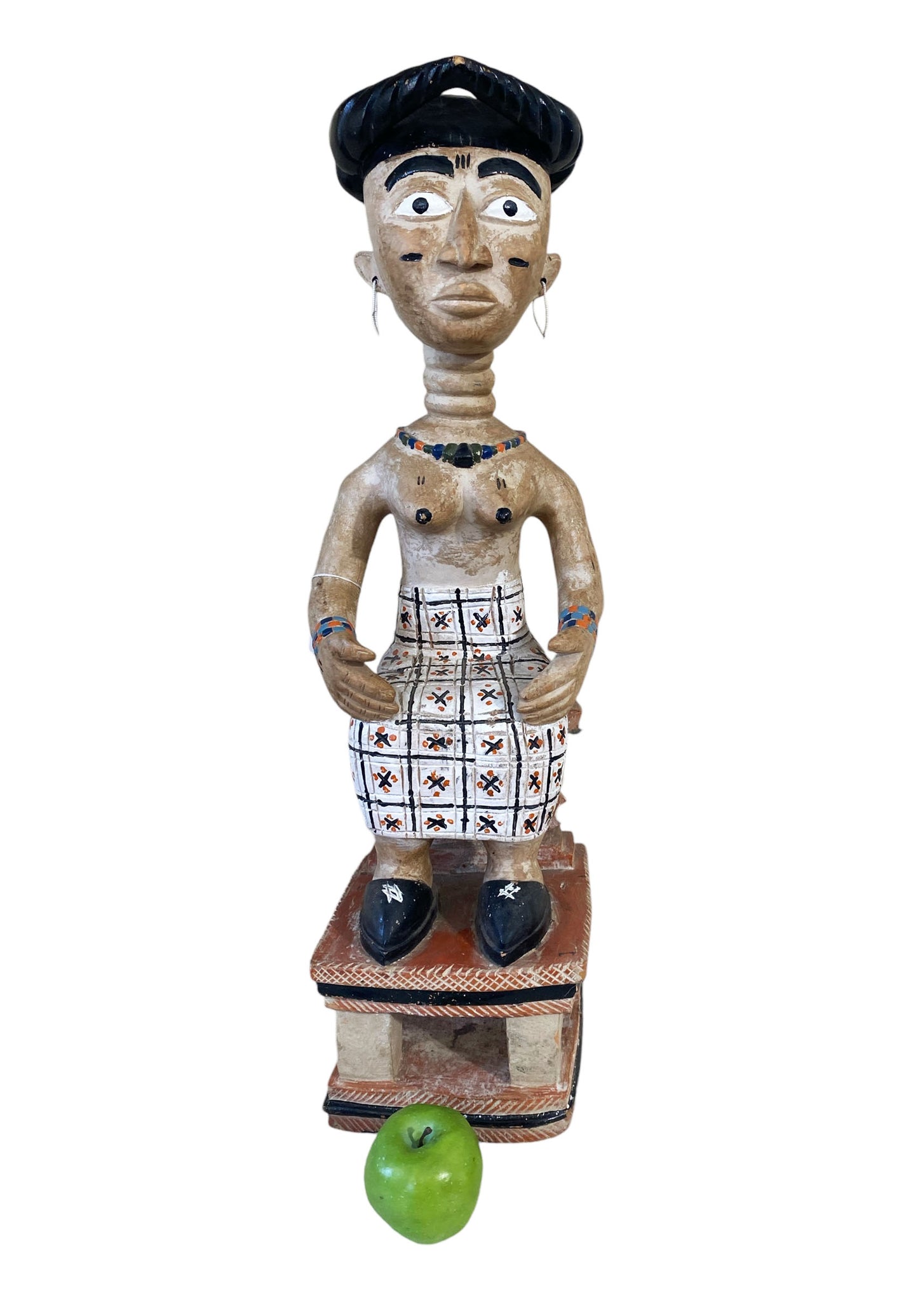 #2243 Superb Museum quality Old / Rare Female Figure Ashanti Ghana 28" H