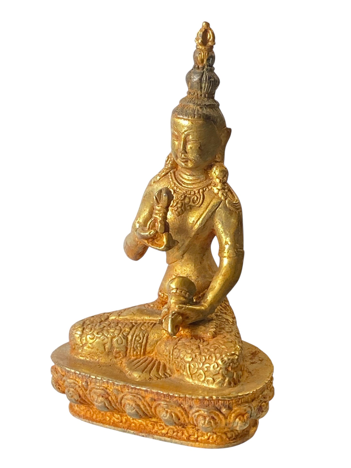 #4064 Gilt Bronze Meditating Serenity Calming Buddha