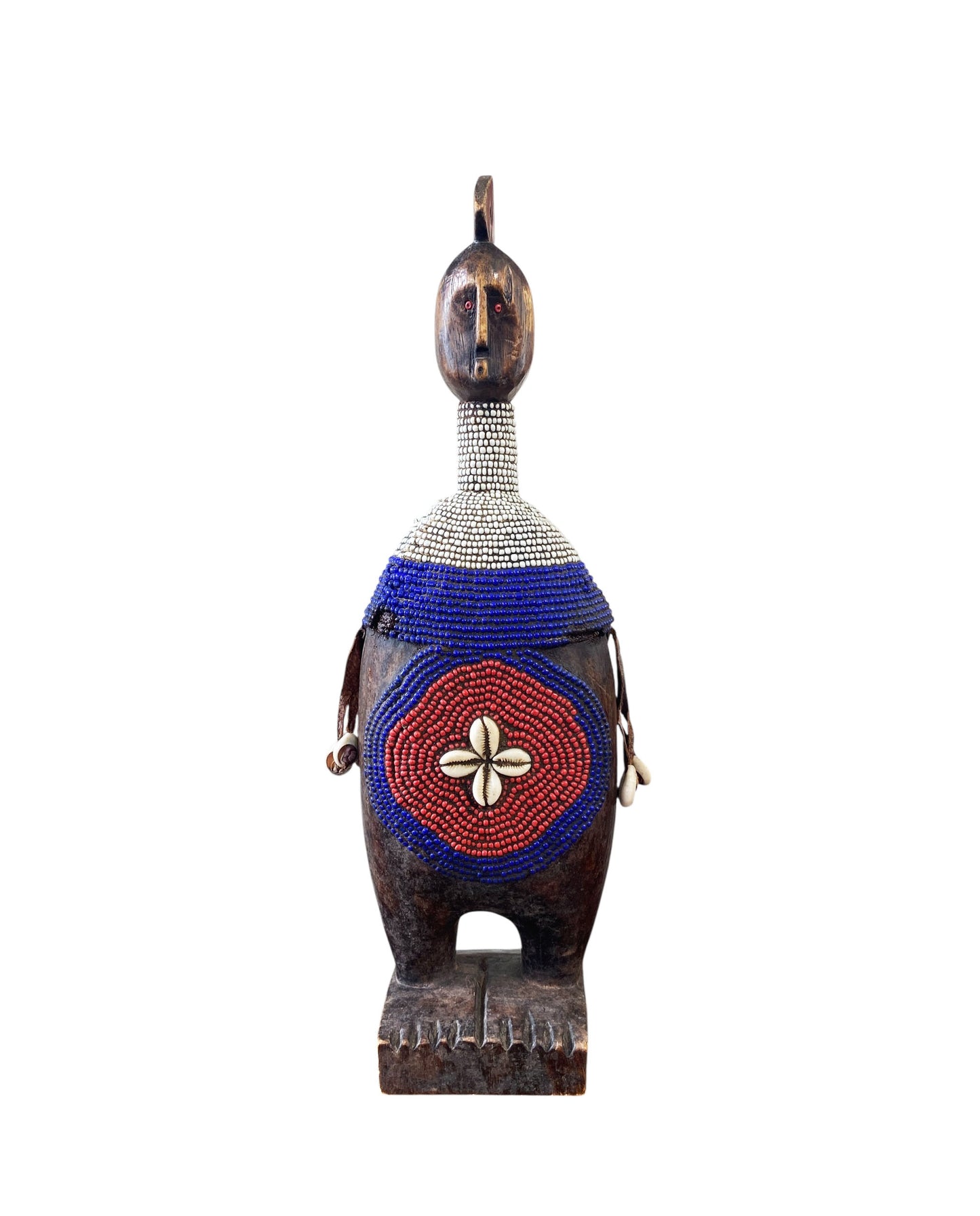 #731 Vintage African Namji Fertility Beaded Doll 20" H