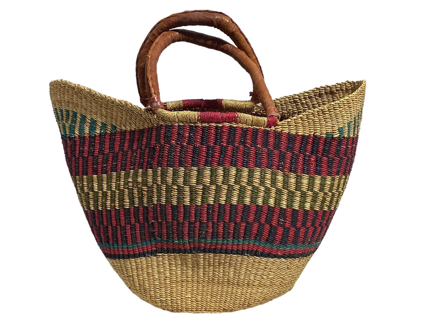 #5989 African Ghanian Bolga Basket 18" H by 20" W