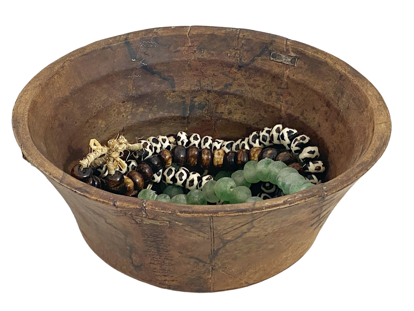 #6142 Large African Hausa Wooden Bowl From Niger 14" Diameter