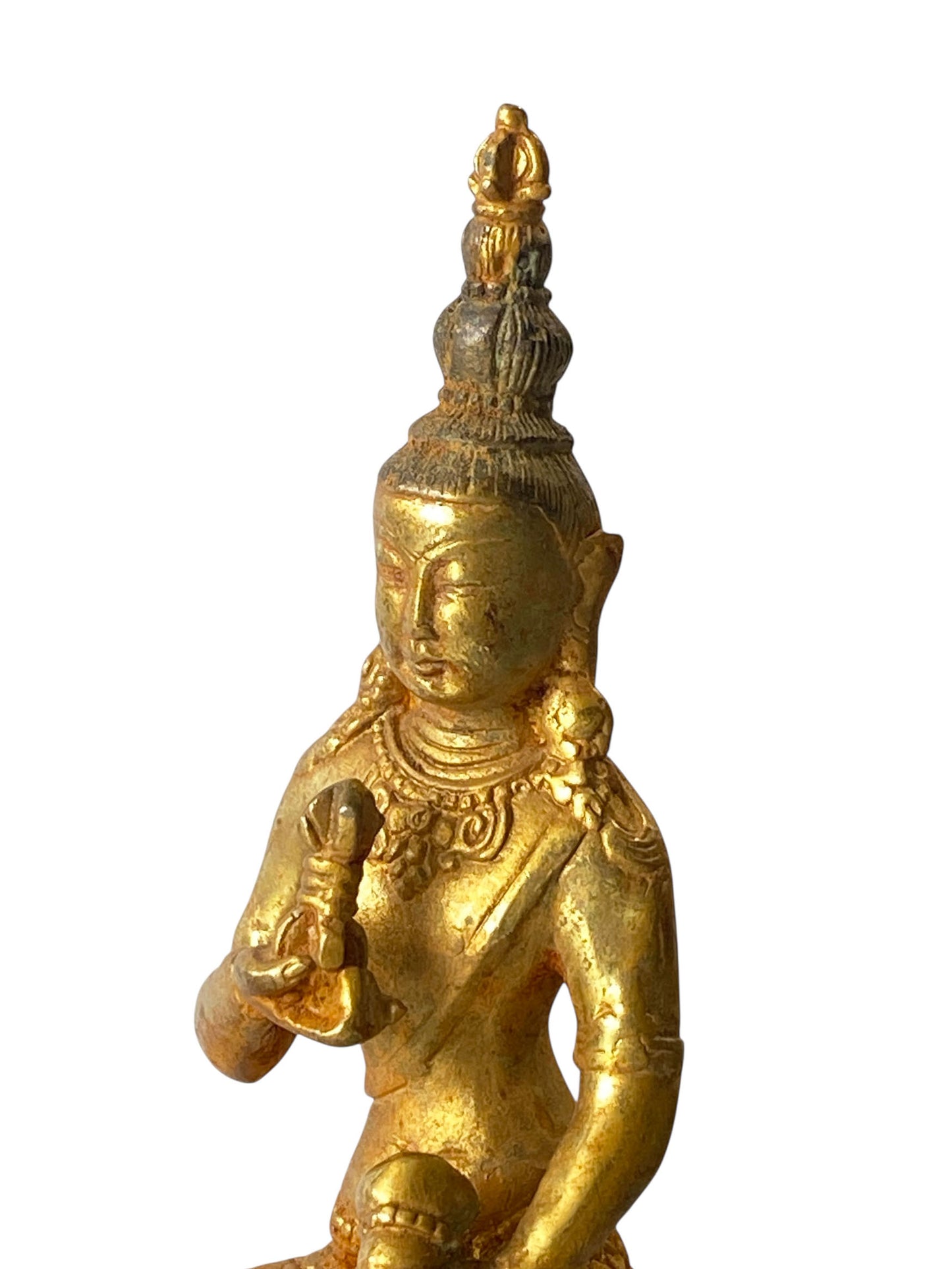 #4064 Gilt Bronze Meditating Serenity Calming Buddha