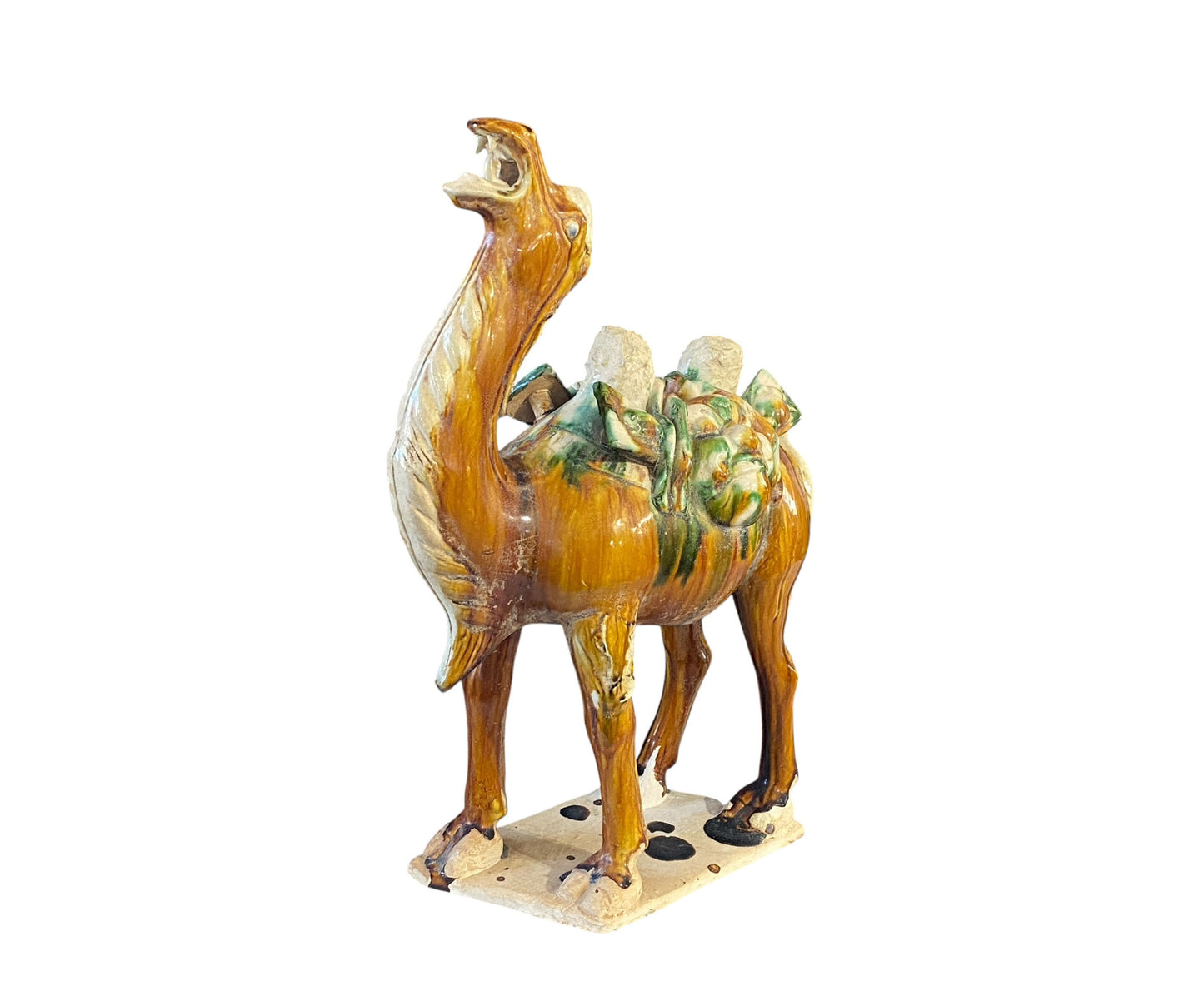 #2389  Chinese Tang-Style Sancai Terra cotta Camel 18" H