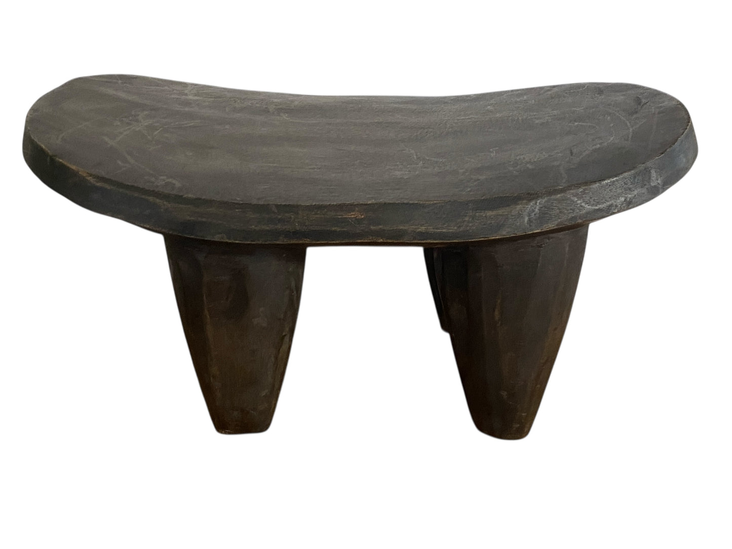 # 4117 Vintage African Carved Wood Senufo milk Stool 14" W