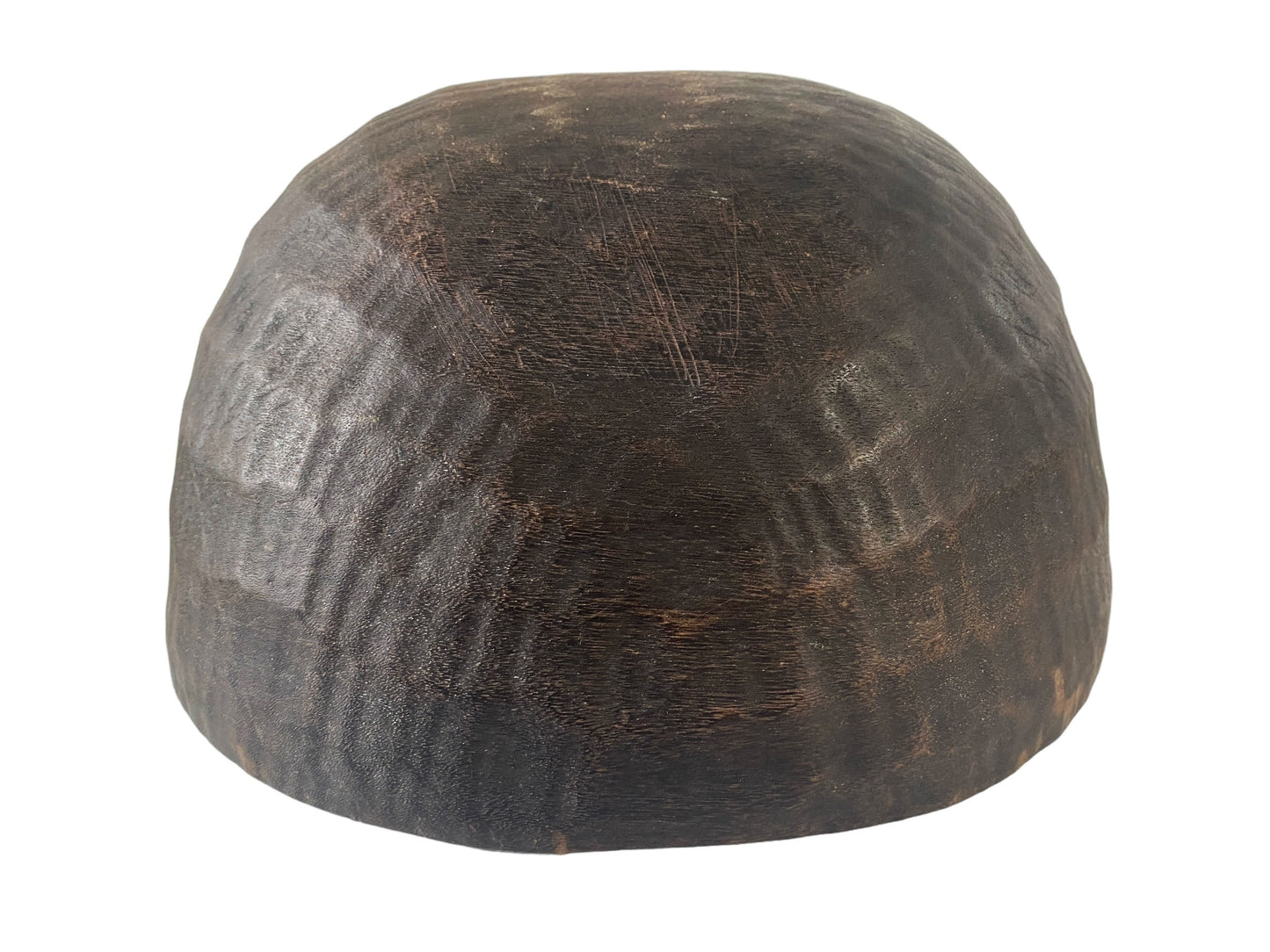 #7129 African Hausa Wooden Bowl From Niger W/Glass Beads 13.5"H