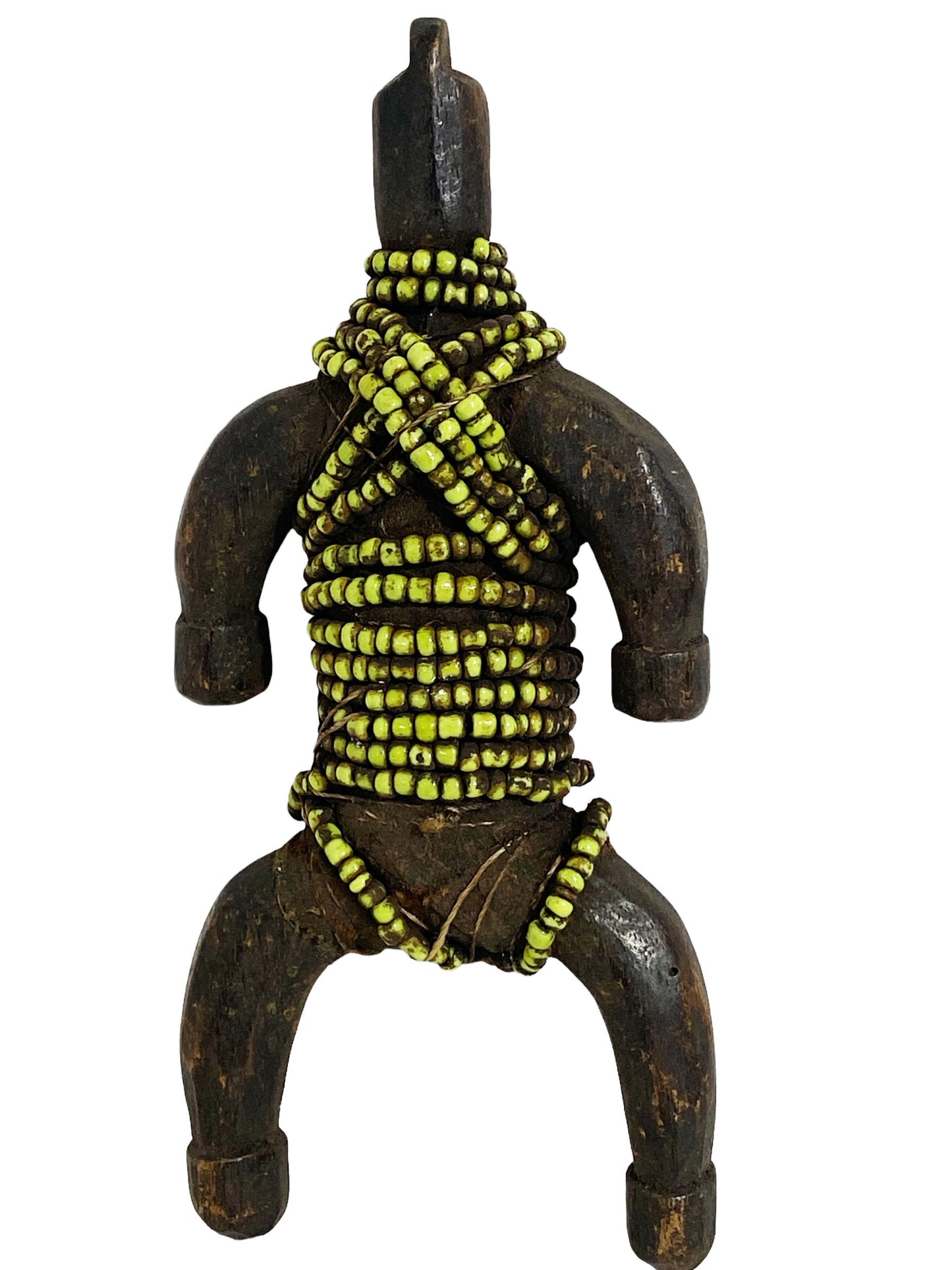 #2049 African Fali Fertility Beaded Doll Phallic Cameroon 7.5" H
