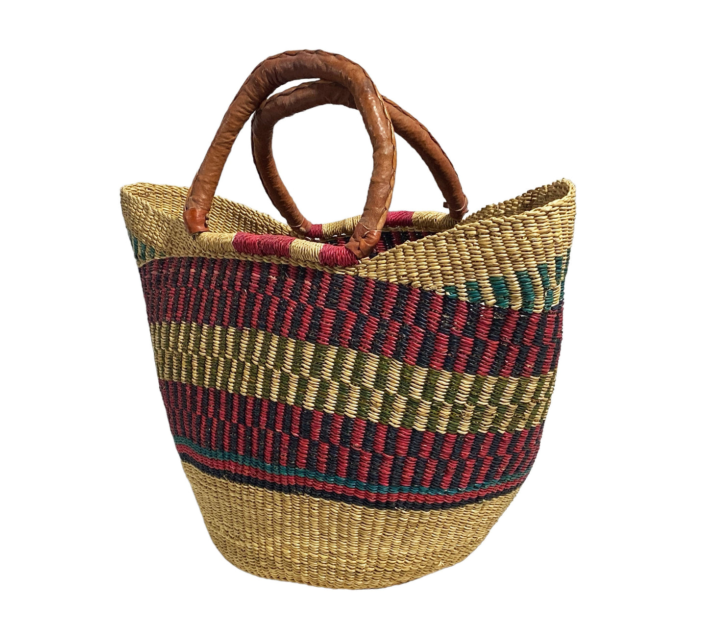 #5989 African Ghanian Bolga Basket 18" H by 20" W
