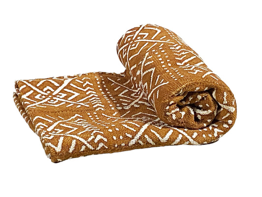 # 7225 Malian Brown  & White Mud Cloth Textile 62" H by 44" w