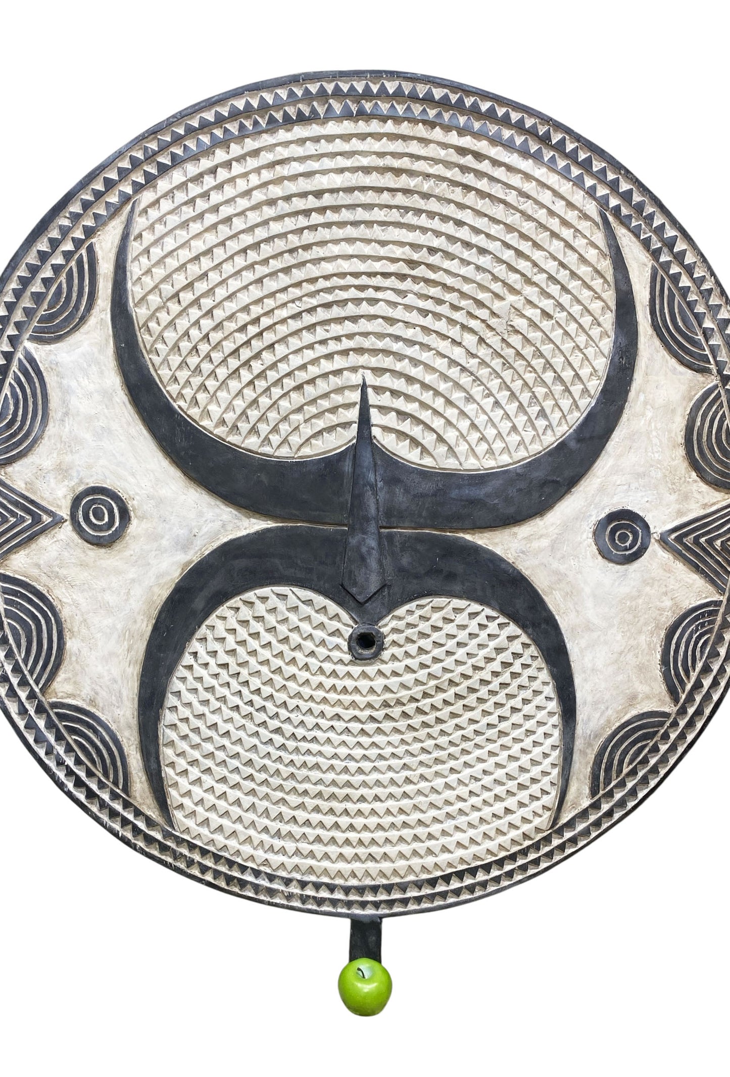 #4274 Large Vintage African Black & White Bobo/Bwa Tribal Dance Mask Sculpture 50.25" H
