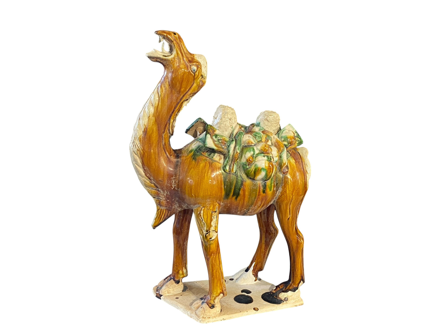 #2389  Chinese Tang-Style Sancai Terra cotta Camel 18" H
