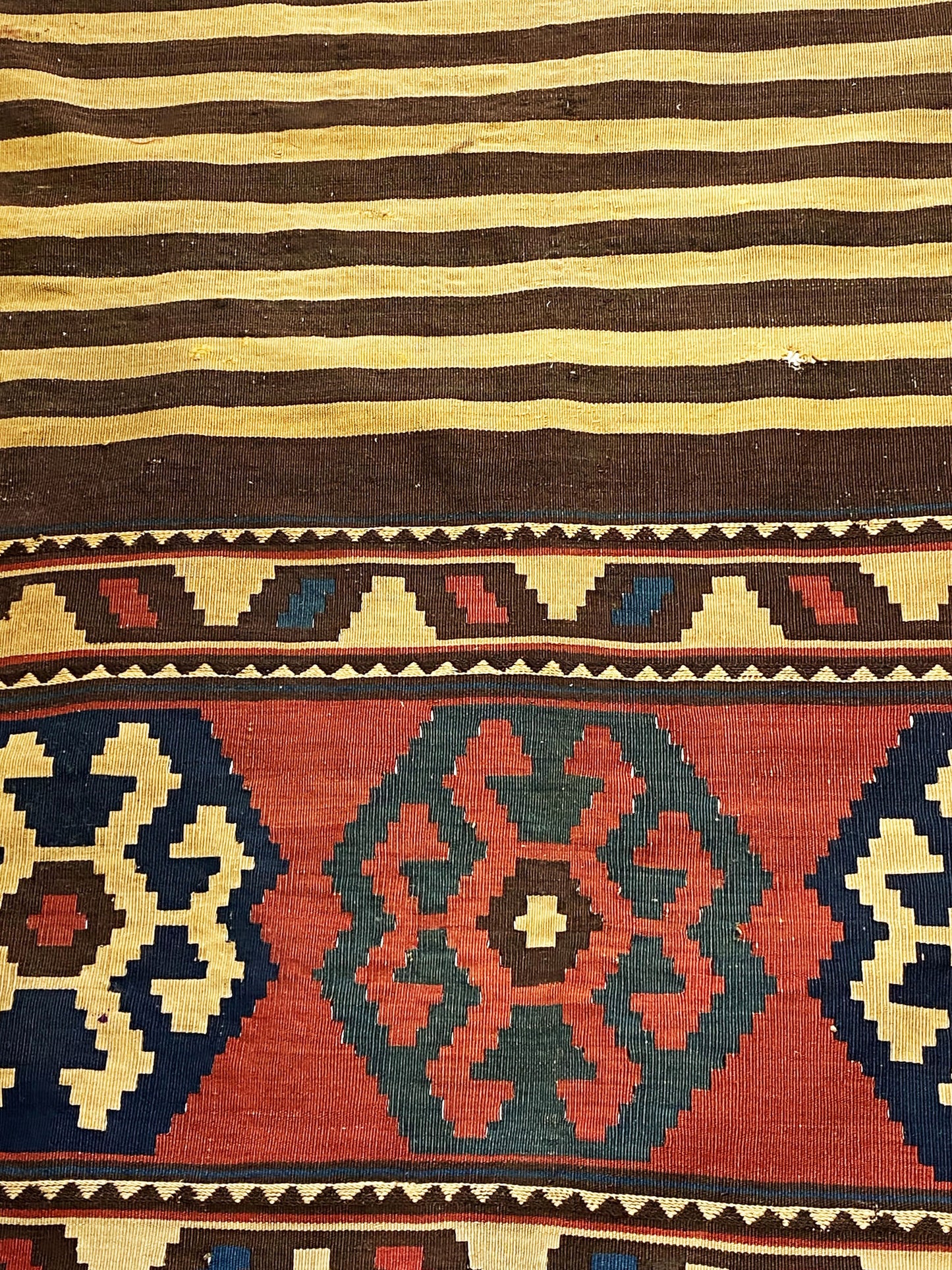#5961 Antique and Rare Tribal Caucasian Kuba Kilim 5'92" by 3'08"