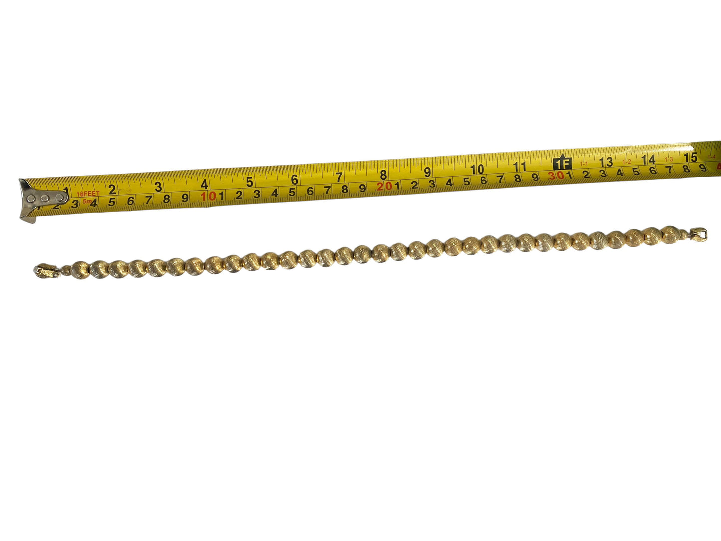 #6106 Vintage MONET Necklace Brushed Gold Tone Ball Chain Link