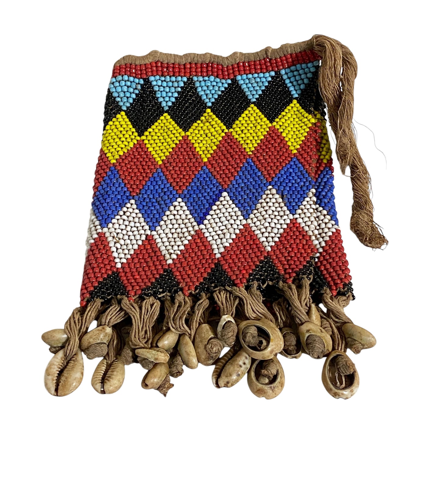 #6316 Ceremonial Skirt Kirdi Beaded Cache Sex Pikuran Cameroon 19" w