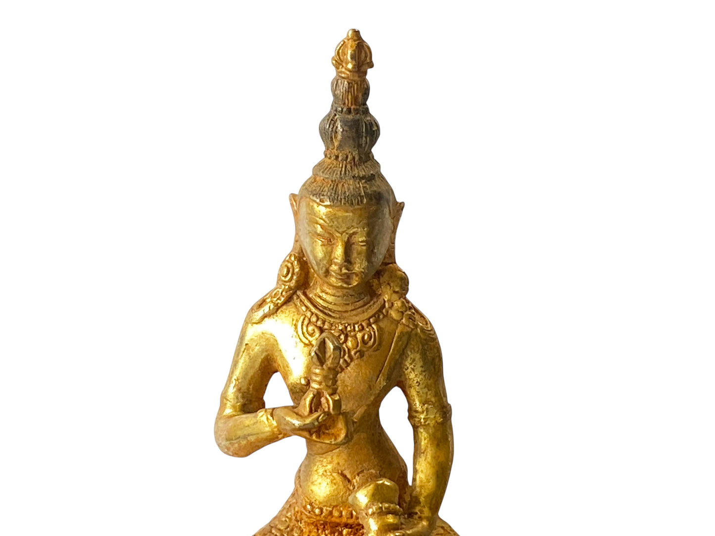 #4064 Gilt Bronze Meditating Serenity Calming Buddha