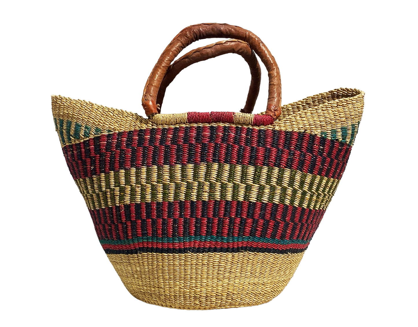 #5989 African Ghanian Bolga Basket 18" H by 20" W