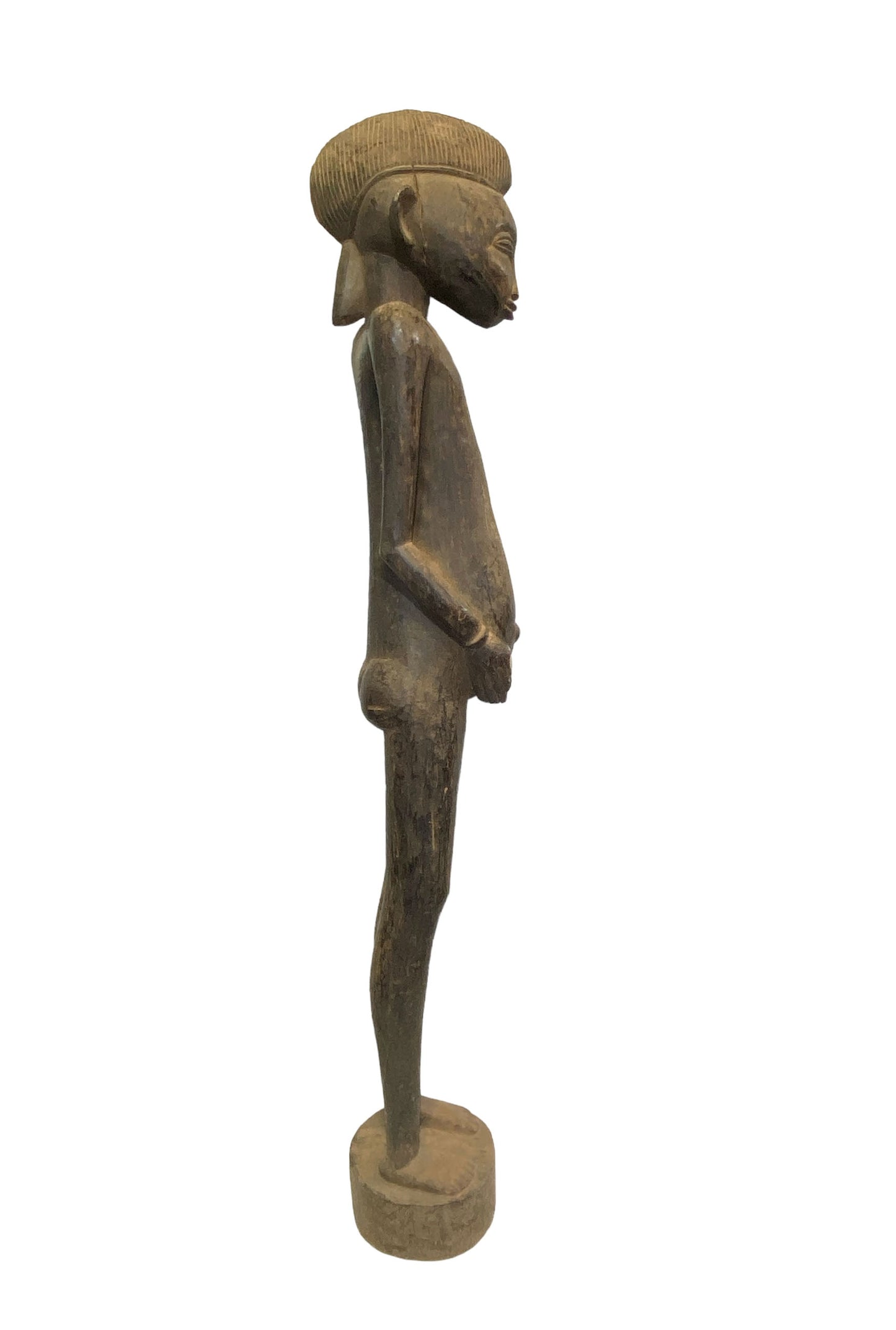 #7233 LG African Tribal Art Senufo Tyepka Standing maternity figure 58" H Côte d'Ivoire