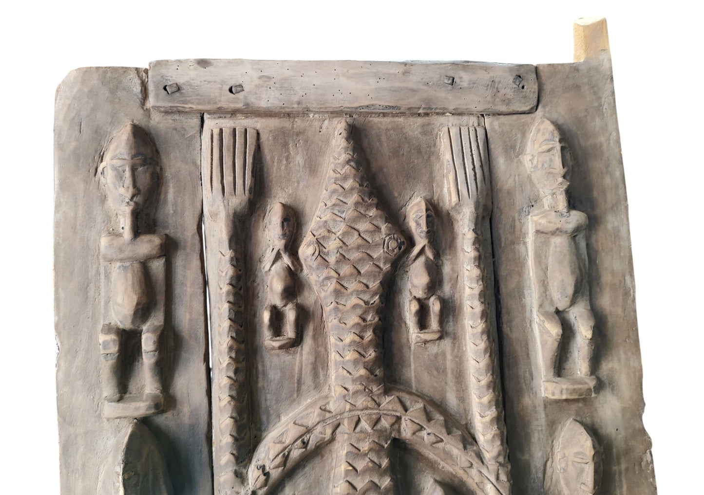 #1059 Vintage Dogon Granary Door With Crocodiles Mali African 50" H
