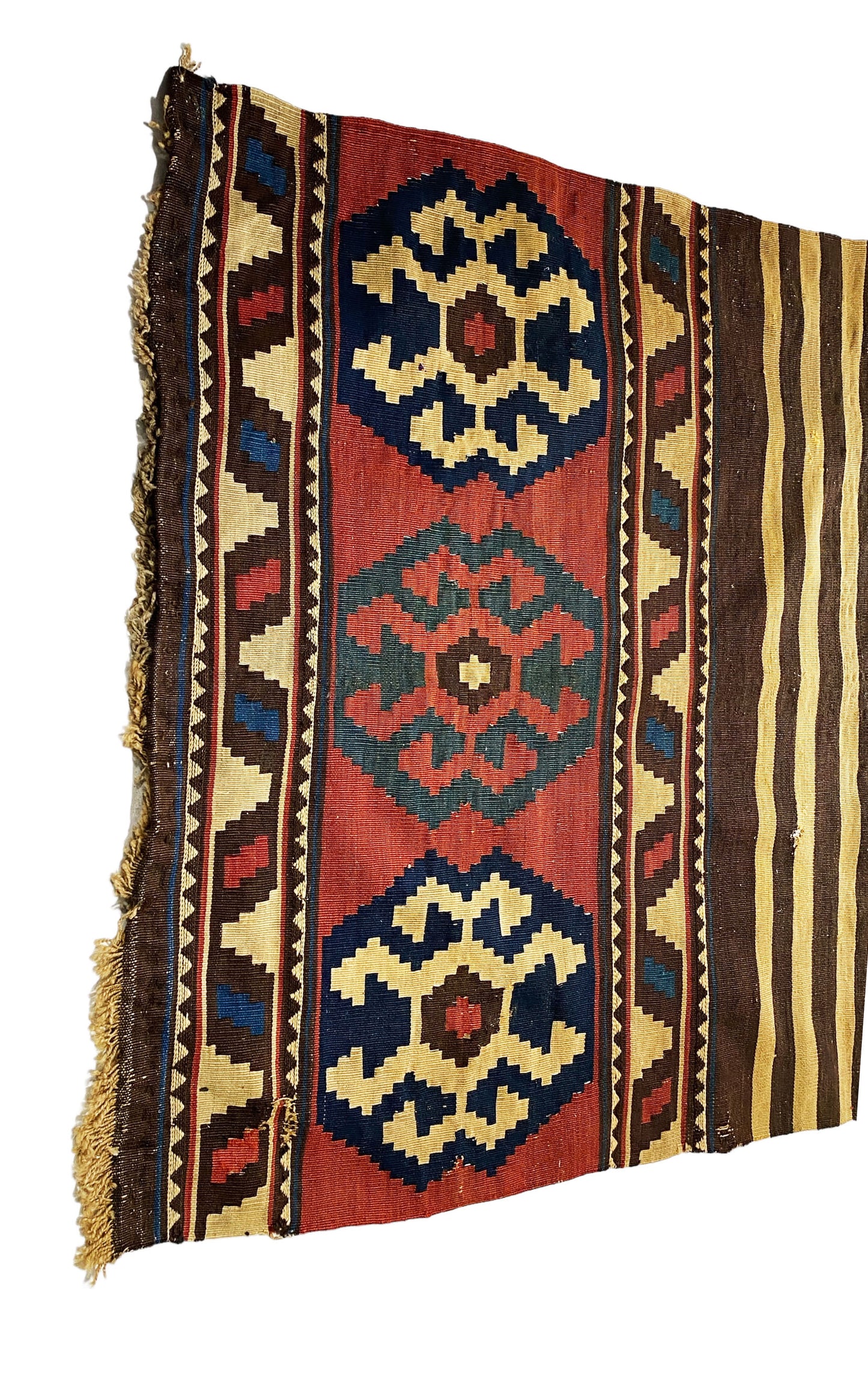 #5961 Antique and Rare Tribal Caucasian Kuba Kilim 5'92" by 3'08"