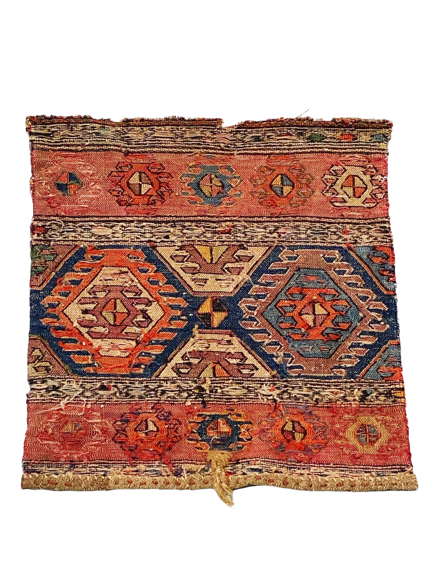 #7187 Antique and Rare Small Tribal Caucasian Kuba Kilim 1'9" by 1'8"
