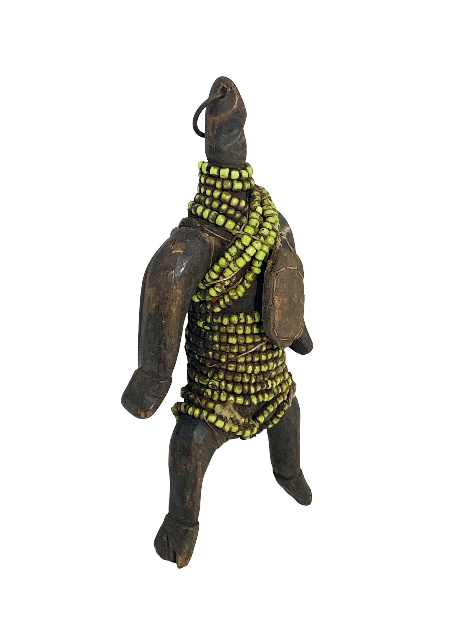 #7167  African Fali Fertility Beaded Doll Phallic Cameroon 8.5" H